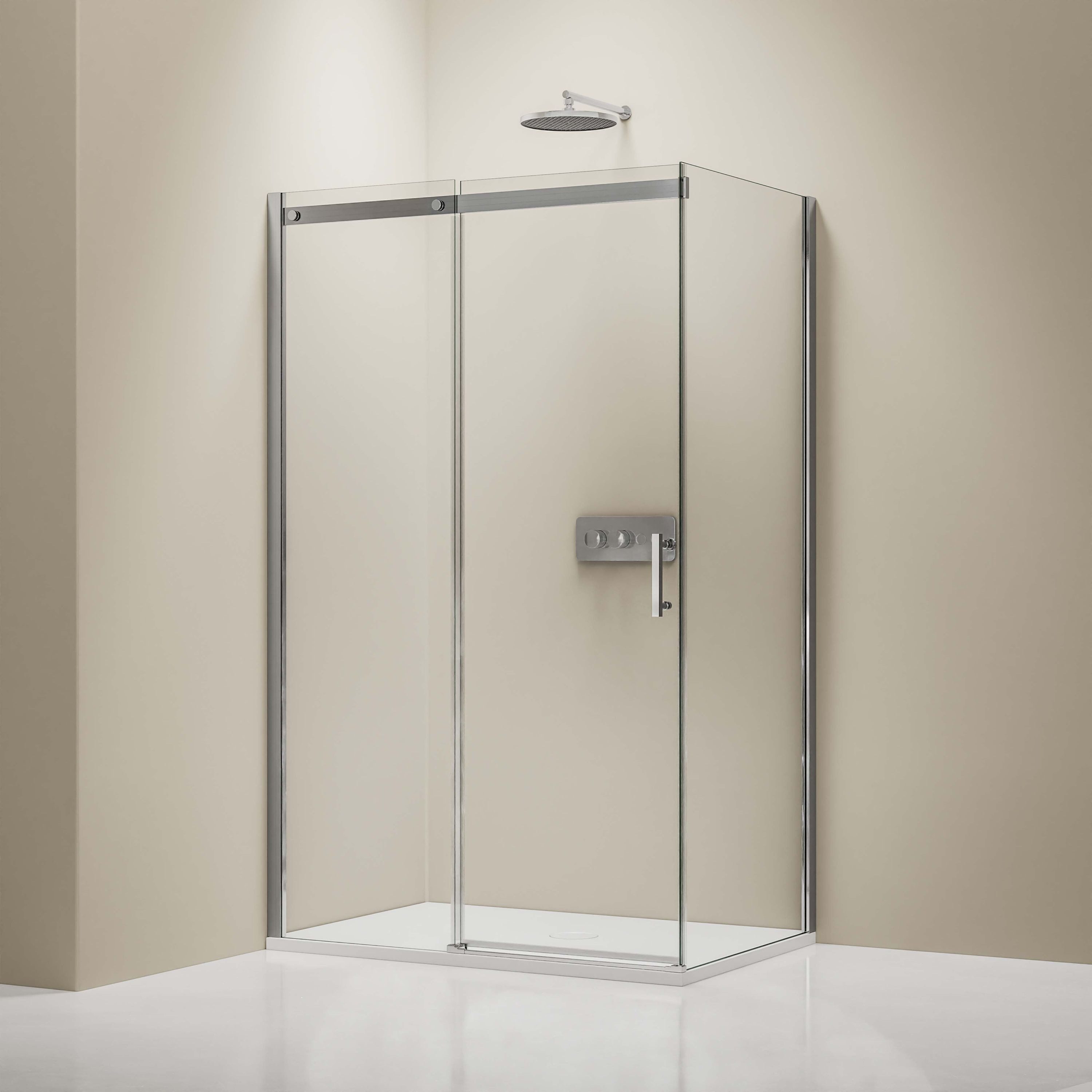 Bernstein Eckdusche DX806A FLEX 100x70 cm, BxT: 100x70 cm, ESG Sicherheitsglas 6mm, Eckdusche Schiebetür 100x70 Nano Echtglas Silber