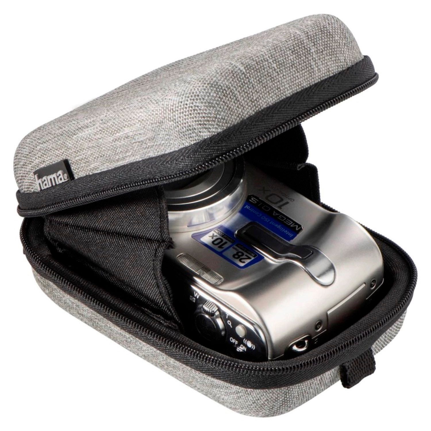 Hama Kameratasche Hardcase Ambato 80M Kamera-Tasche Grau, Schutz-Hülle Cover Foto-Etui Camera-Bag Gürtelschlaufe Digital-Kamera