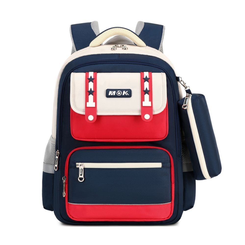 AURIVION Schulrucksack Schulrucksack robust & wasserabweisend, geräumig, bequem für Alltag (Set, 2-tlg., 1 Schulrucksack mit verstellbaren Schulterträgern), Große Kapazität, wasserabweisend, atmungsaktive Schulterträger