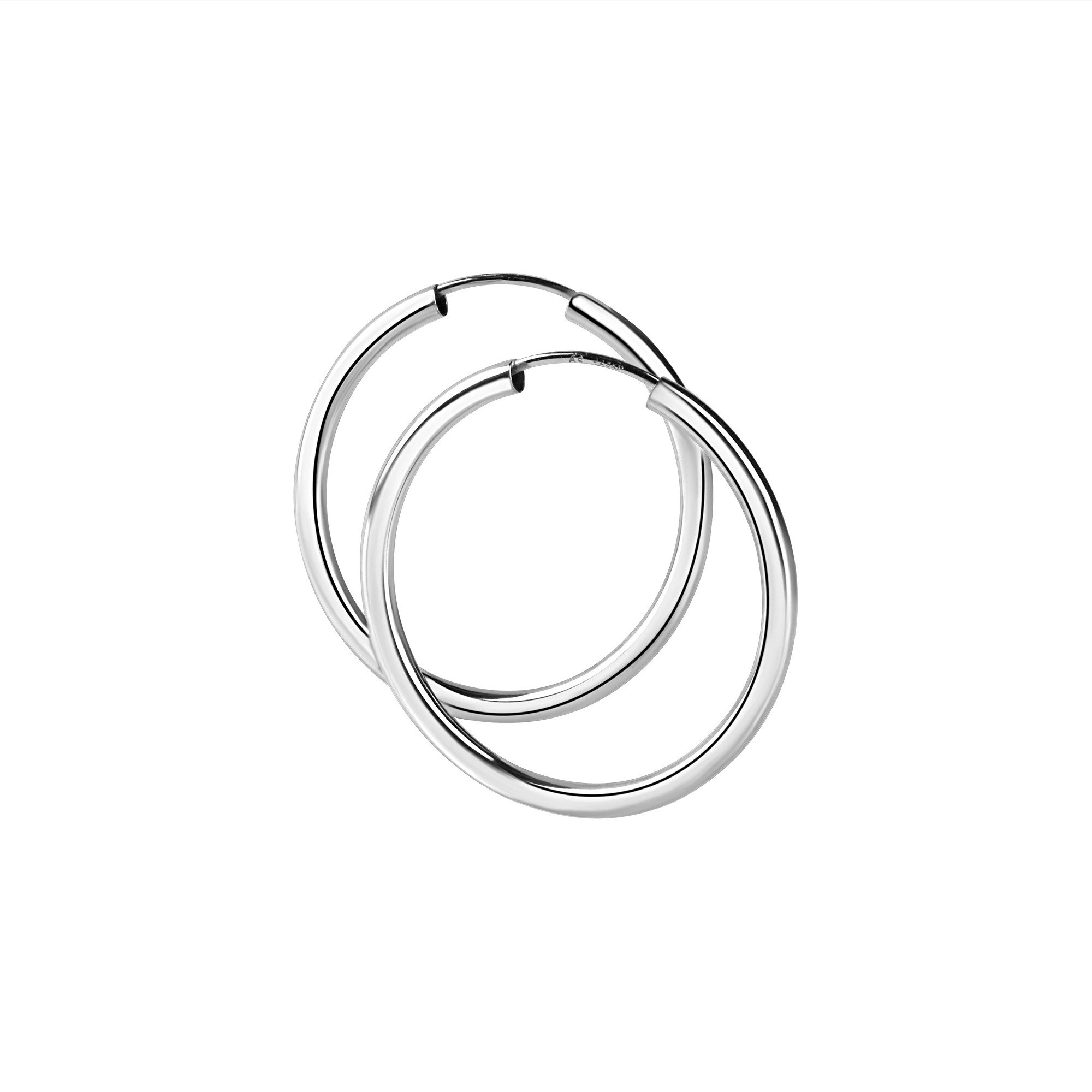 Paar Creolen 925/- Sterling Silber rhodiniert 40mm