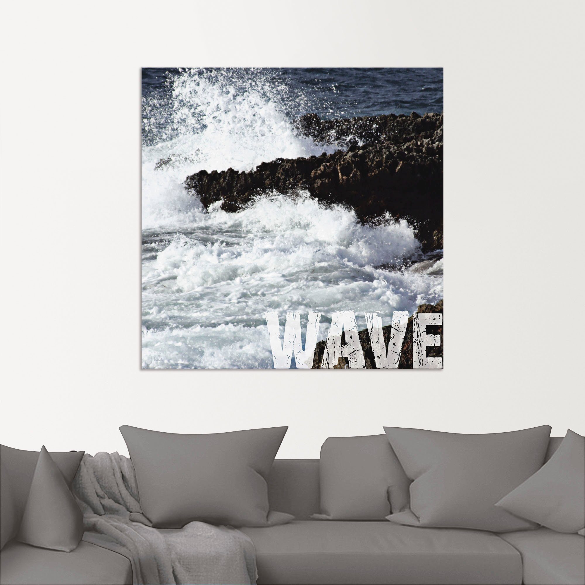 (1 in Küste Poster oder St), Leinwandbild, Größen Artland Alubild, als versch. Wandbild Wandaufkleber Welle,