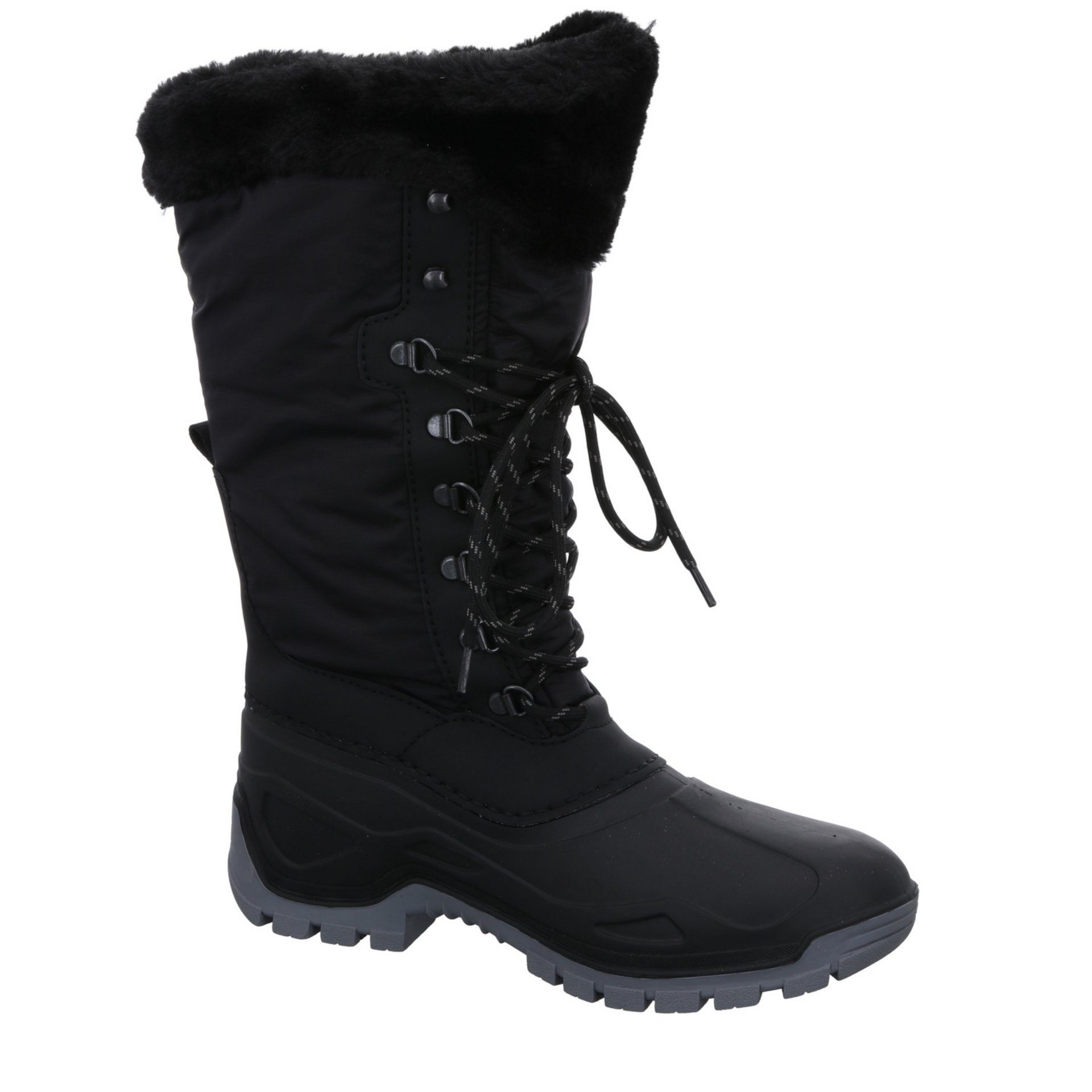 Damen Winter Boots Synthetikkombination Schuhe Snowboots Rieker Snowboots Freizeit schwarz/schwarz/nero