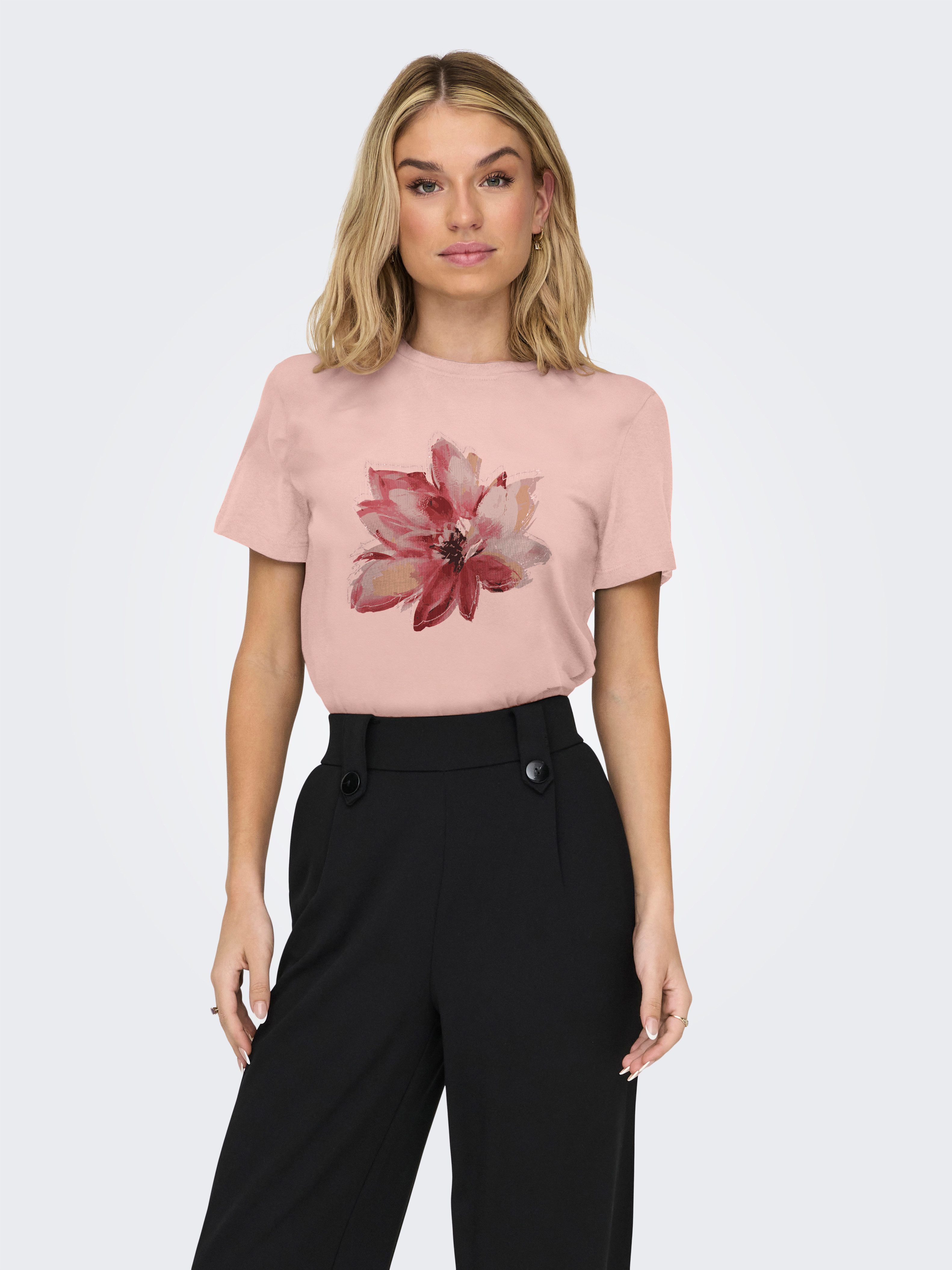 ONLY Kurzarmshirt ONLKITA LIFE REG S/S MIX TOP CS JRS EX. Baumwolle, regular fit