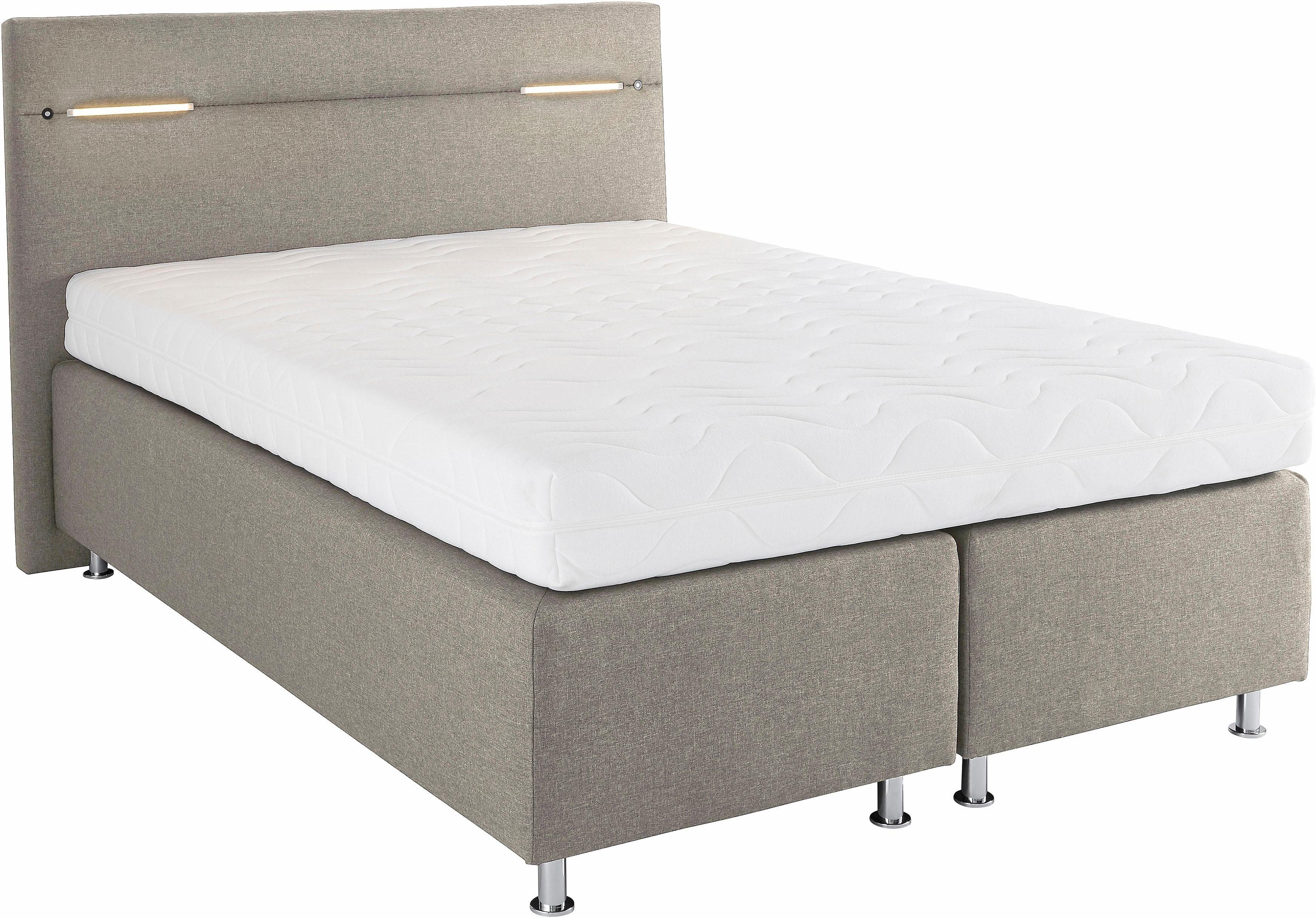 Westfalia Schlafkomfort Boxspringbett wahlweise mit LED-Beleuchtung günstig online kaufen