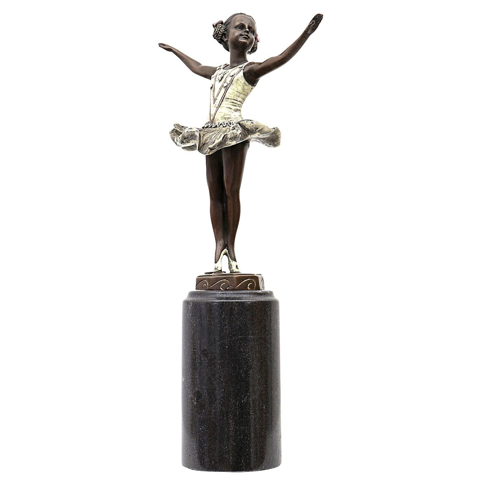 Aubaho Ballerina Figur Ballett Bronzeskulptur im Bronze Skulptur Statue Antik-Stil