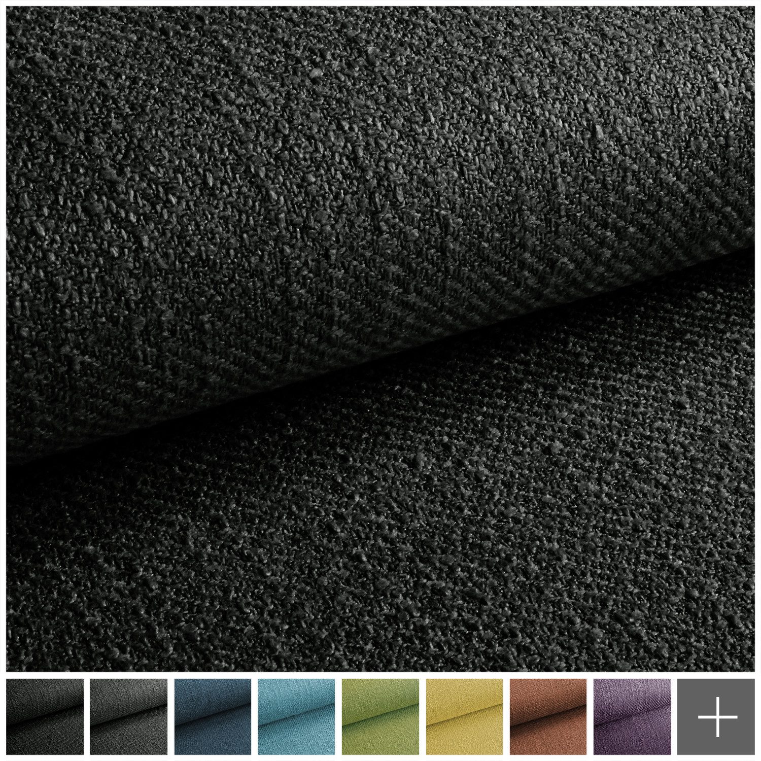 novely® Stoff exquisit DECORETTO - Polsterstoff im Naturfaser Look, Schwer Entzündbar, Wasserabweisend, Robust, Meterware, 1lfm