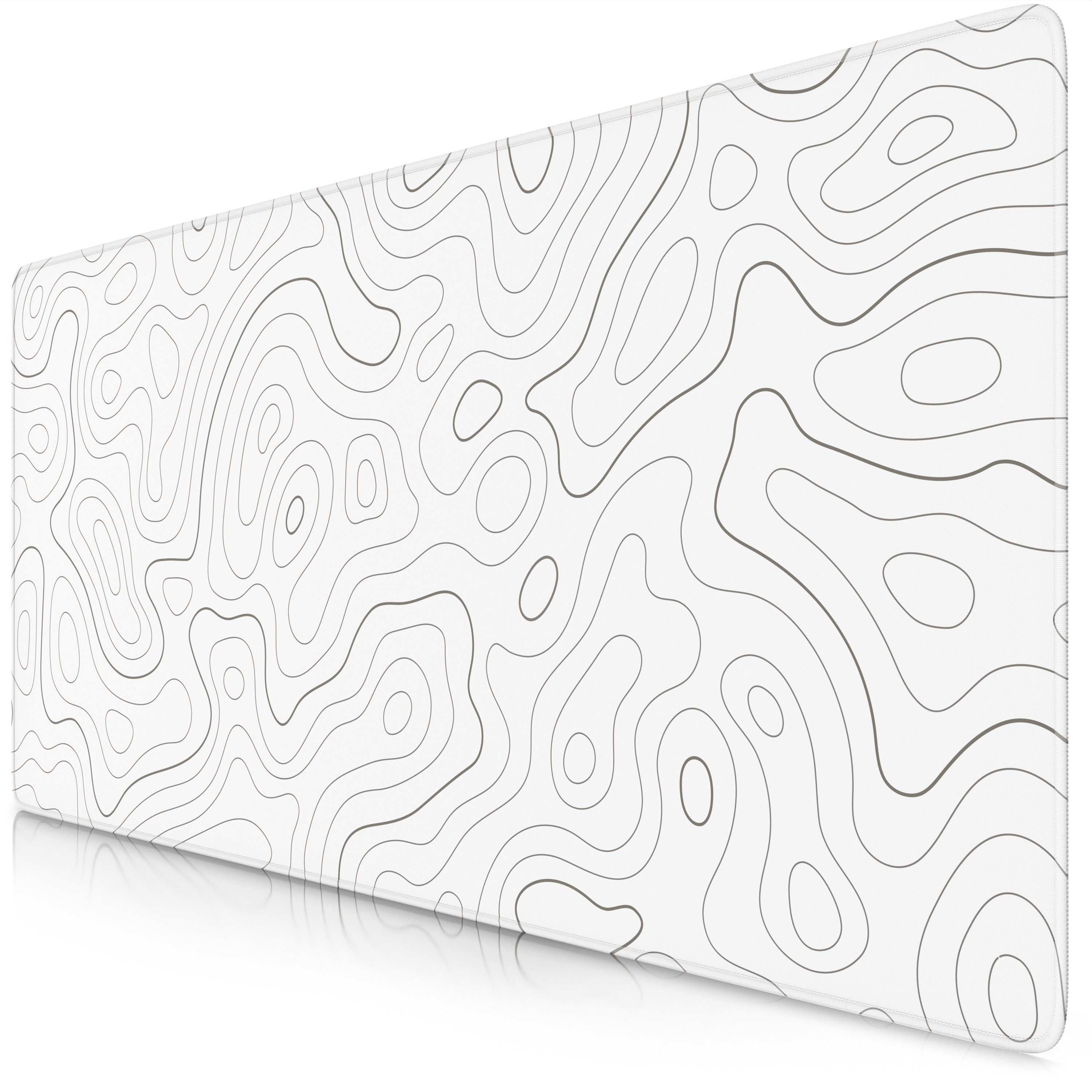 Titanwolf Gaming Mauspad XXL Speed Mousepad 900 x 400 x 3 mm, Schreibtischauflage, abwaschbar (1-St), rutschfeste Rückseite, Geschwindigkeit & Präzision, Topography white