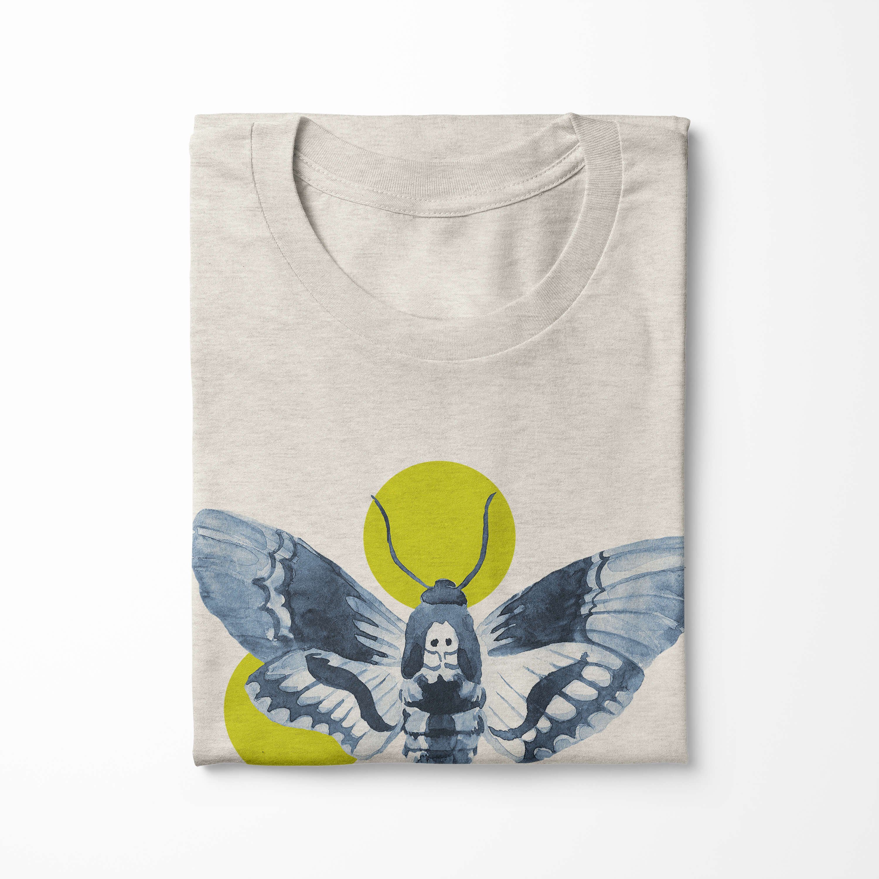 Sinus Art Nachhaltig 100% Organic Shirt Motte Farbe Aquarell Bio-Baumwolle (1-tlg) Ökomode T-Shirt Motiv Herren T-Shirt