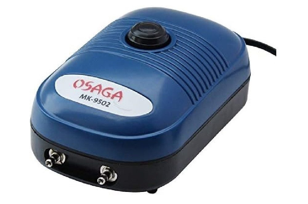 Osaga Aquarium-Durchlüfterpumpe Osaga Membranbelüfter regelbar MK Serie Teichluftpumpe, (Komplett-set)