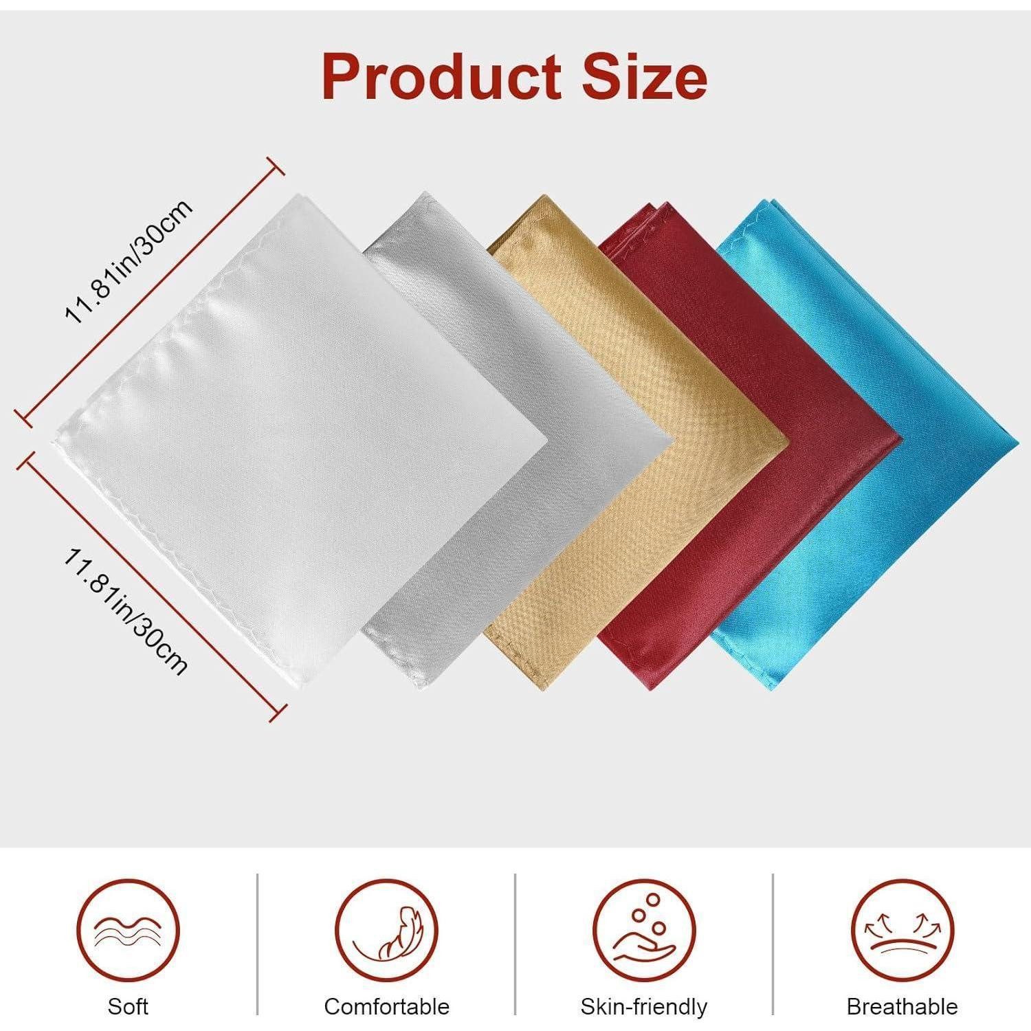 LuxusKollektion Krawatte Einstecktuch Herren Pochette Uni Halter #A-30 X 30 Cm (Weiß)
