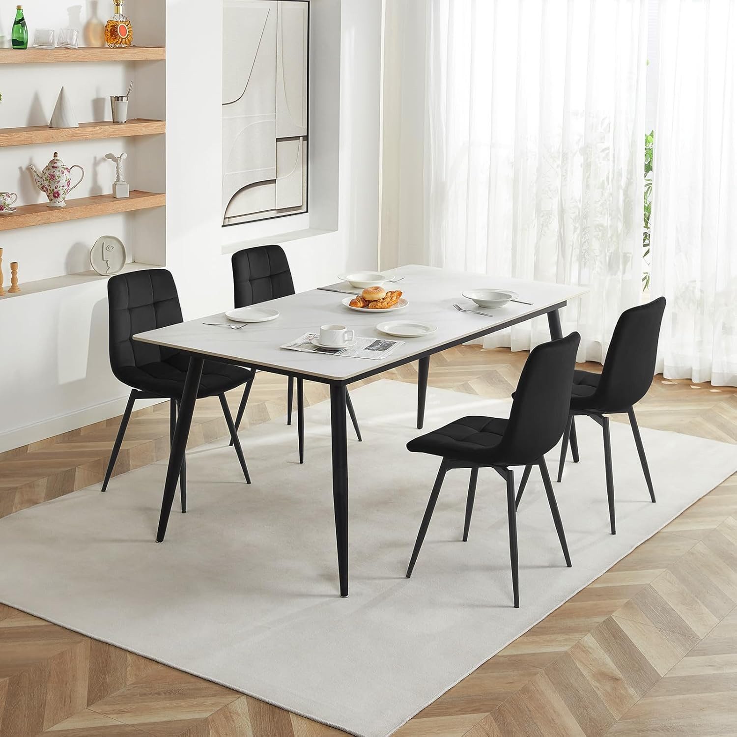 EUGAD Esszimmerstuhl, drehbar, 4er Set, Küchenstuhl, günstig online kaufen