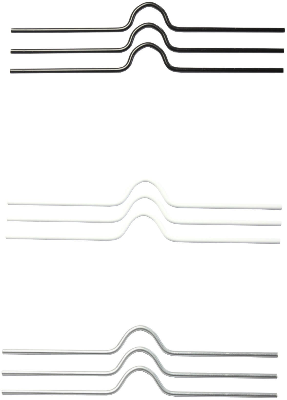 r&b Laminiersysteme Bindedraht Kalenderaufhänger 250mm weiss / schwarz / silber (100 Stück), (Stückzahl), wiederverwendbar, stabile Metallausführung