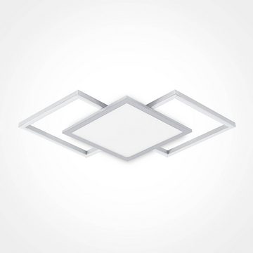 Lucande LED Deckenleuchte Ciaran, dimmbar, LED-Leuchtmittel fest verbaut, warmweiß, Modern, Eisen, Aluminium, Kunststoff, silber, weiß, 2 flammig, inkl.