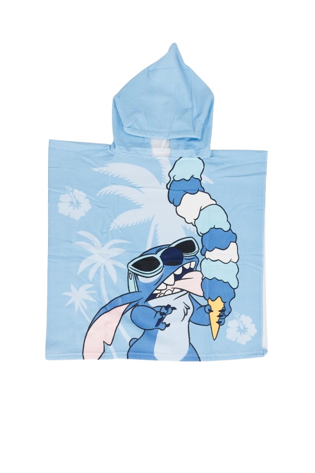 Lilo & Stitch Badeponcho für Kinder– Kapuzenhandtuch Strandponcho aus Polyester 55 x 110 cm