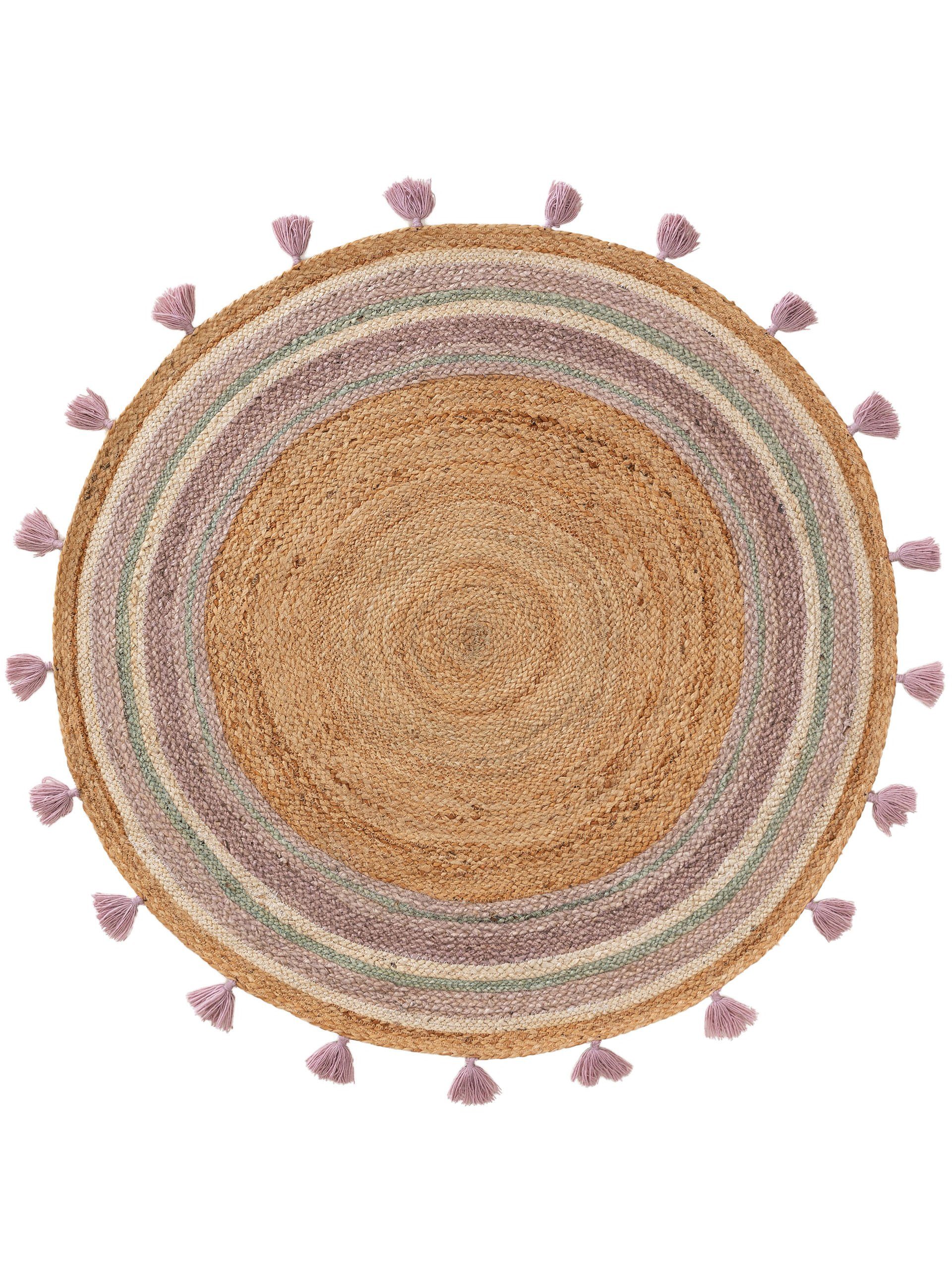 benuta Kinderteppich Lovis, rund, Höhe: 5 mm, Kunstfaser, Berber, Ethno-Sty günstig online kaufen