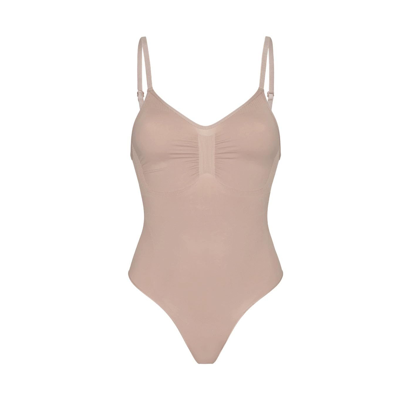 cfab (creamy fabrics) Miederbody Bodysuit Sculpting Shapewear mit Slip-Beige-XS (1-tlg) Figurformend