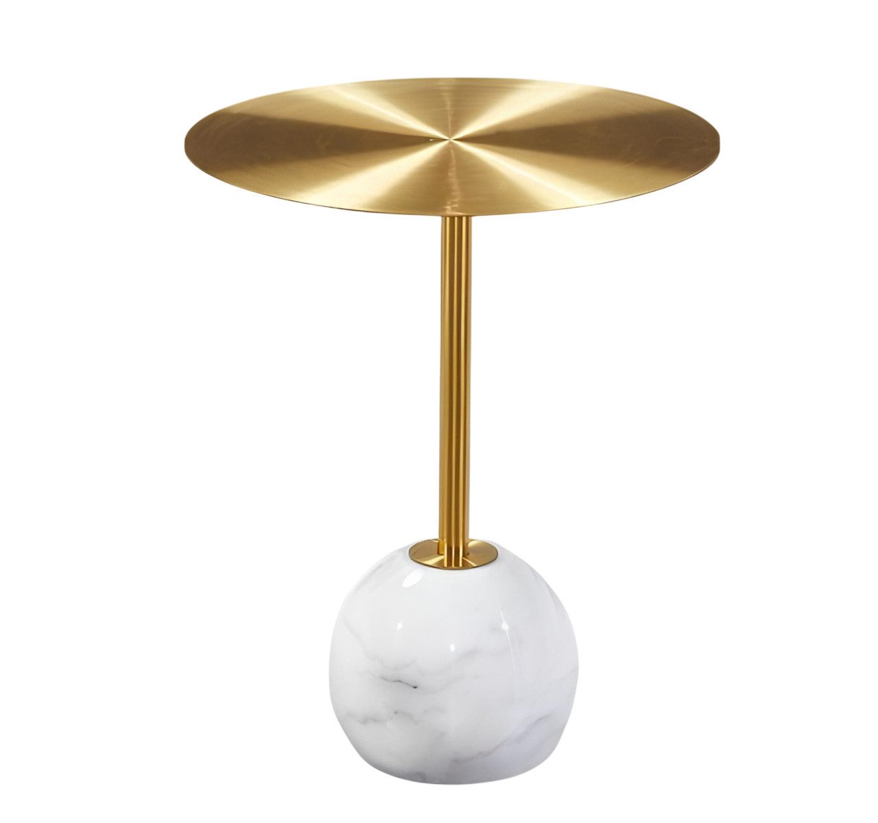 Xlmoebel Beistelltisch Kleiner Runder Beistelltisch mit Ablage in Gold-Optik für stilvolles (1-St., Beistelltisch), Hergestellt in Europa