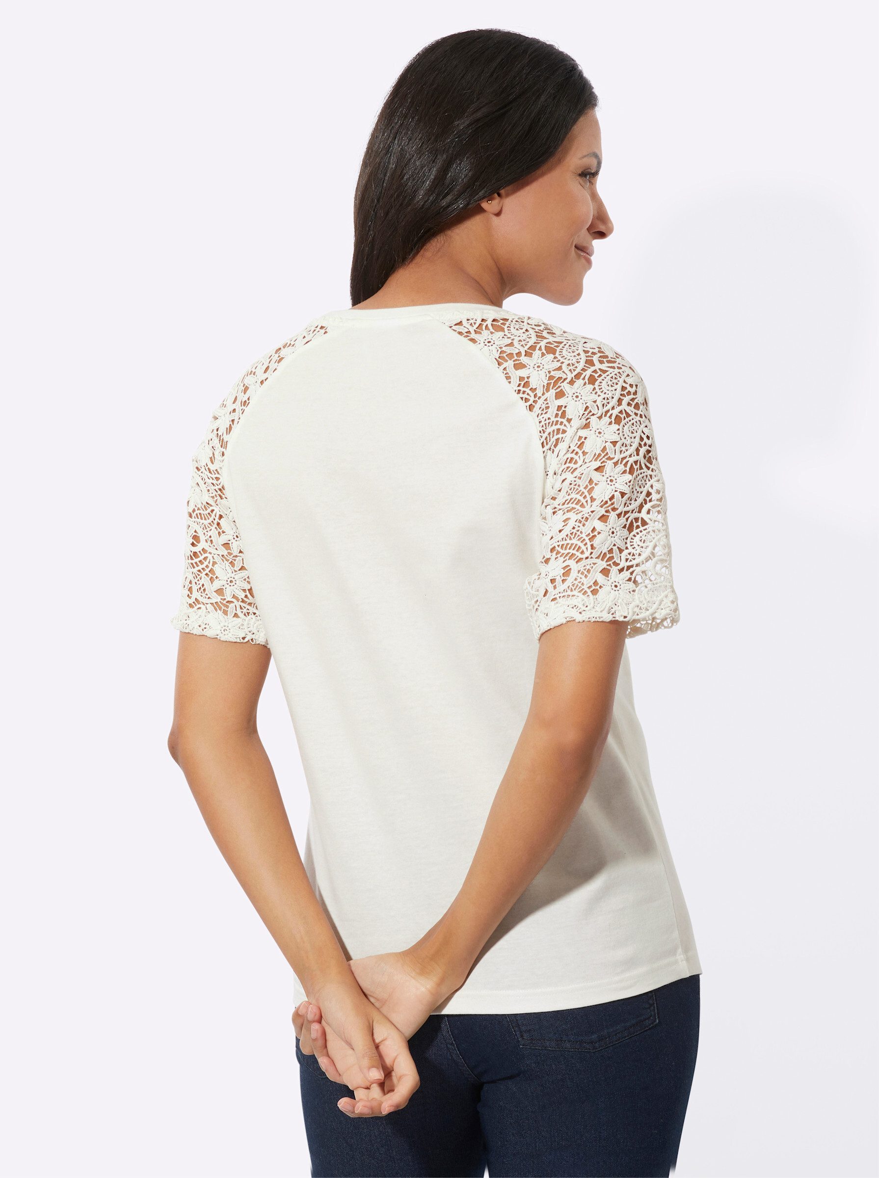 Sieh an! T-Shirt Spitzenshirt Kurzarm günstig online kaufen