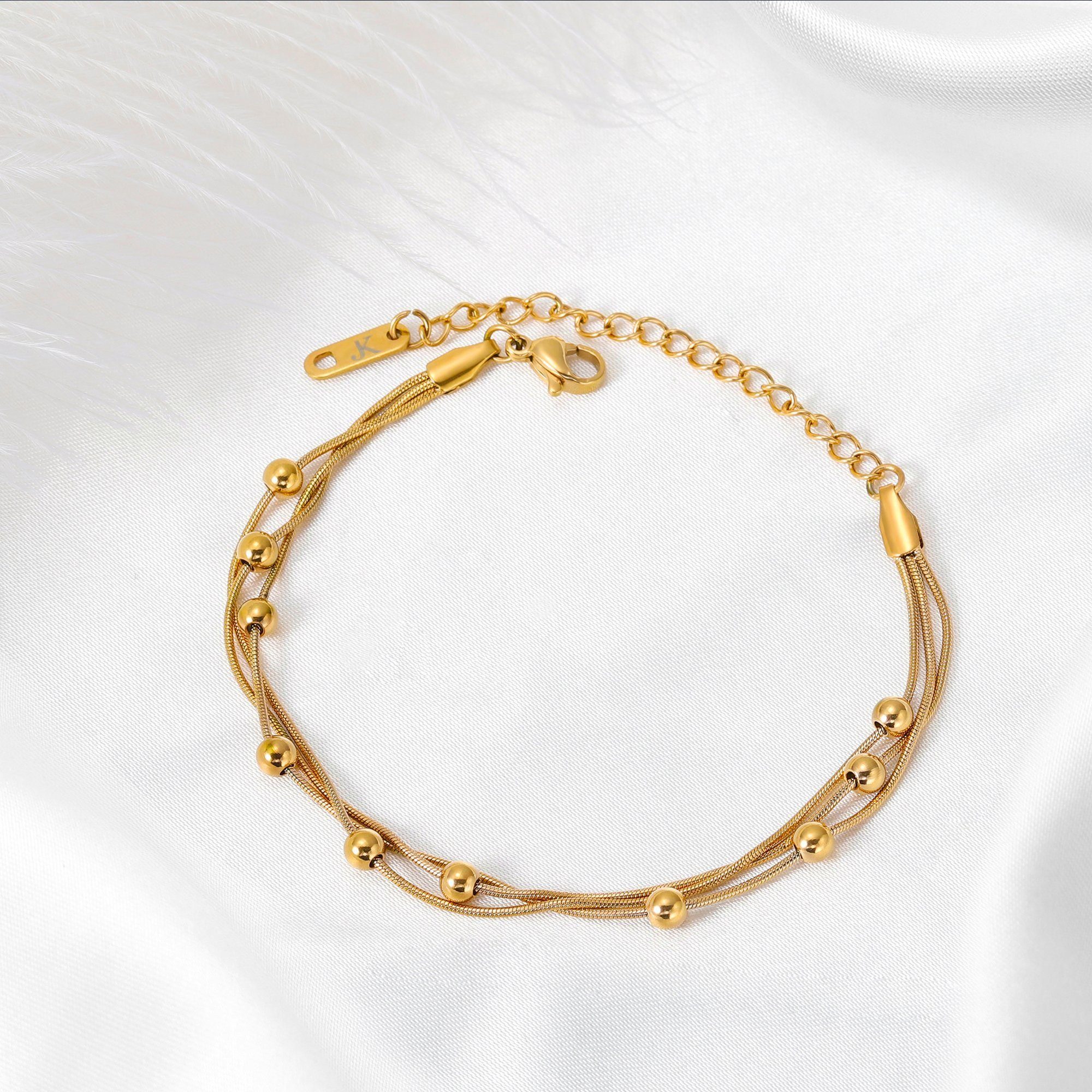 Kim Johanson Armband Dream (1-tlg), verstellbar, mit Kugeln aus Edelstahl, modern & leicht