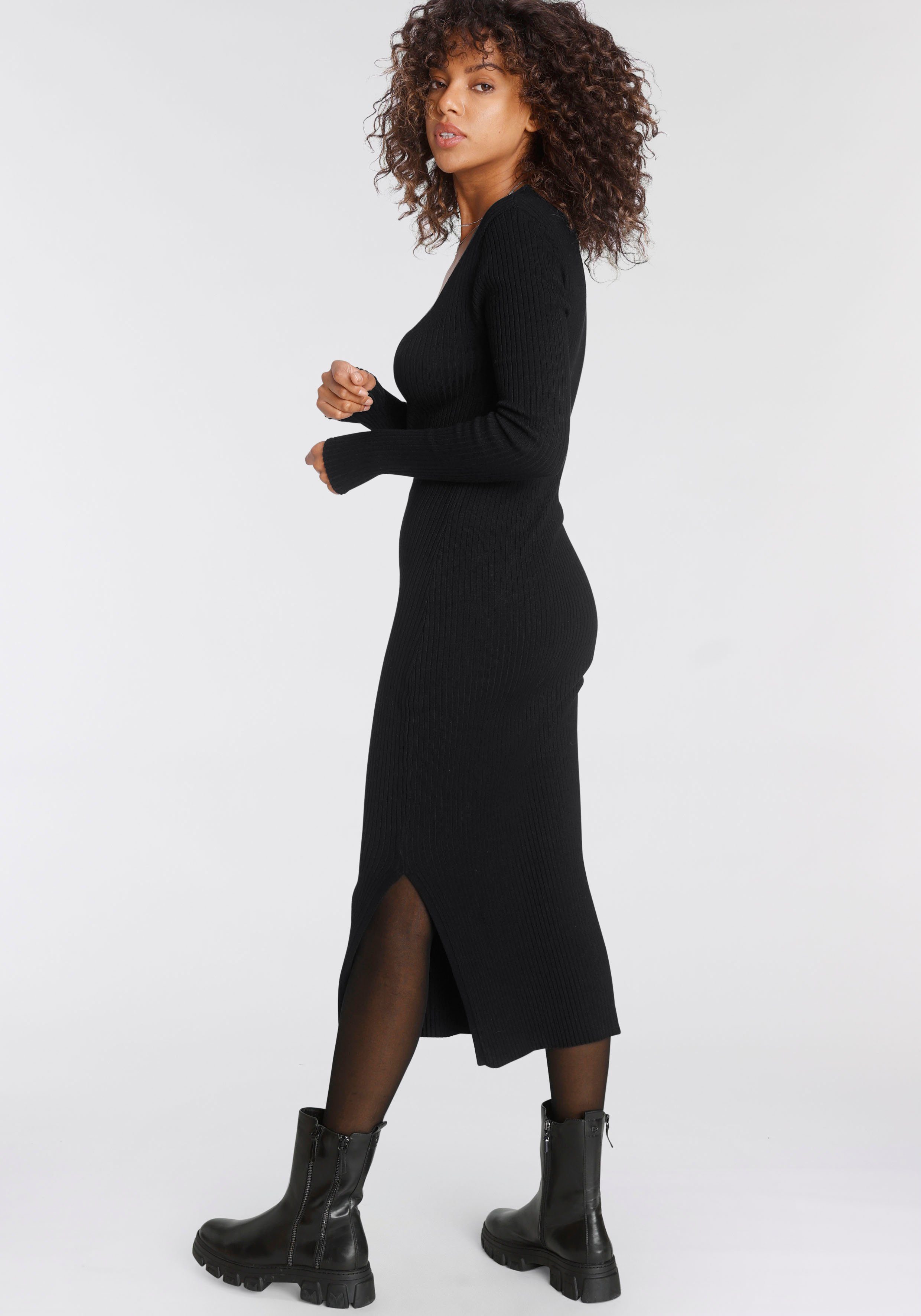 Tamaris Strickkleid mit trendy Karree-Ausschnitt günstig online kaufen