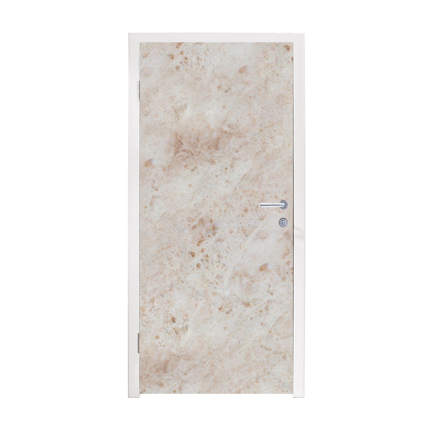 Marmor Braun, - Matt, Muster Tür, St), MuchoWow - (1 cm Türaufkleber, 75x205 bedruckt, für Türtapete Fototapete