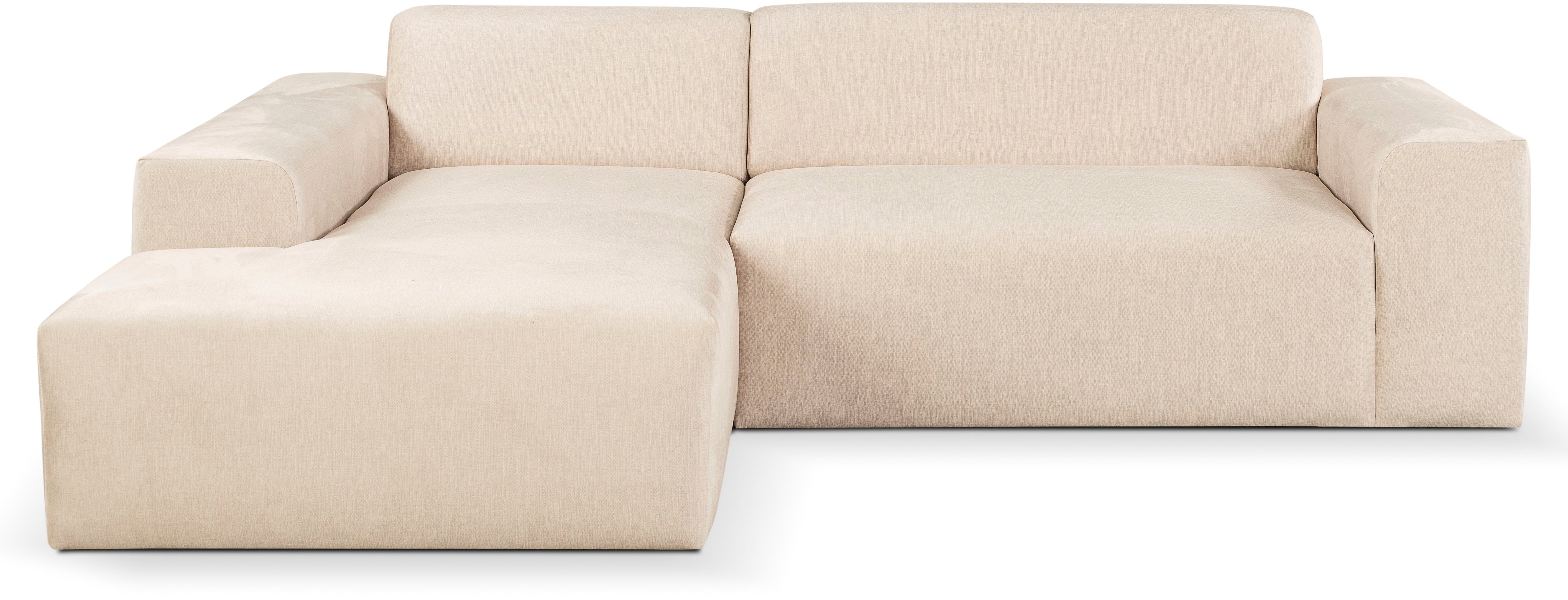 WERK2 Ecksofa Zeus L-Form, Curvy Trend Ecksofa mit urbaner Optik in weichem Cord