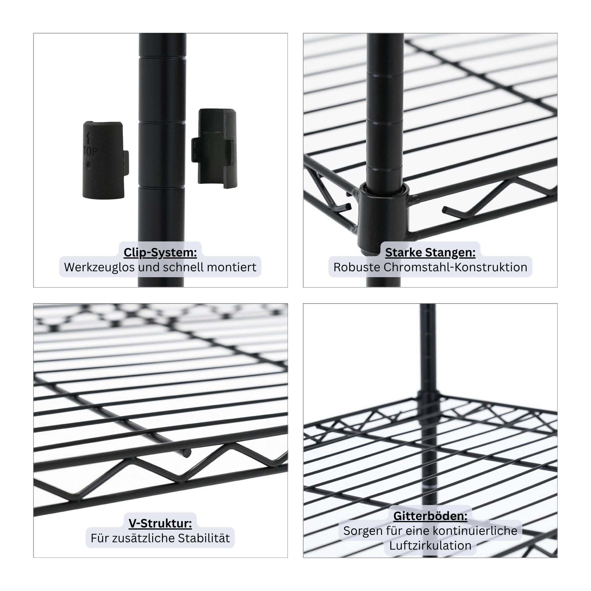 PROREGAL® Standregal Gitterregal HADES mit Rollen – Bild 5 von 5
