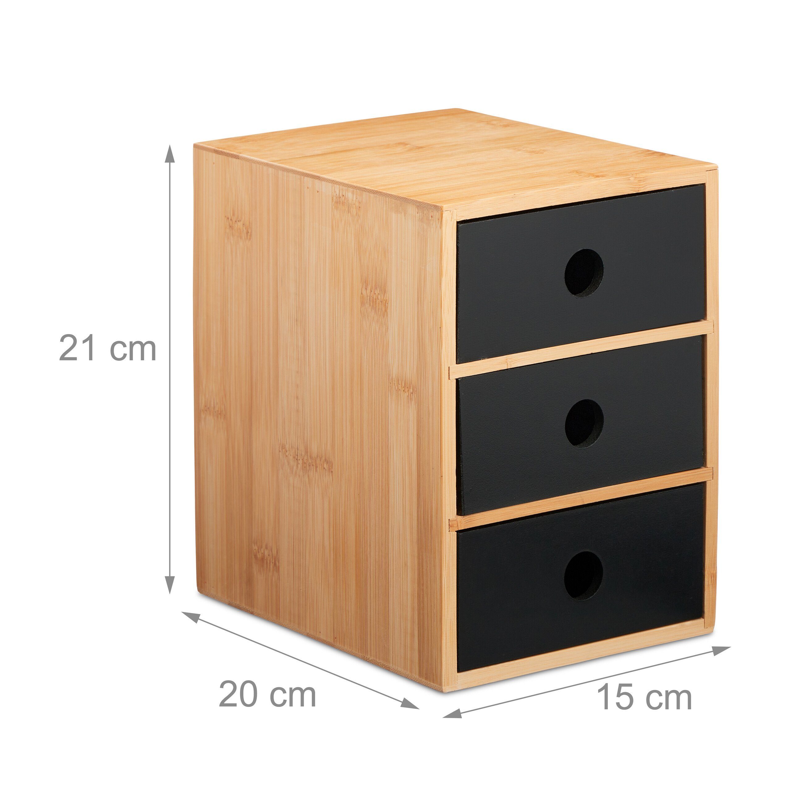 relaxdays Schreibtischaufsatz Schreibtisch Organizer mit 3 Schubladen, (1-St) – Bild 4 von 5