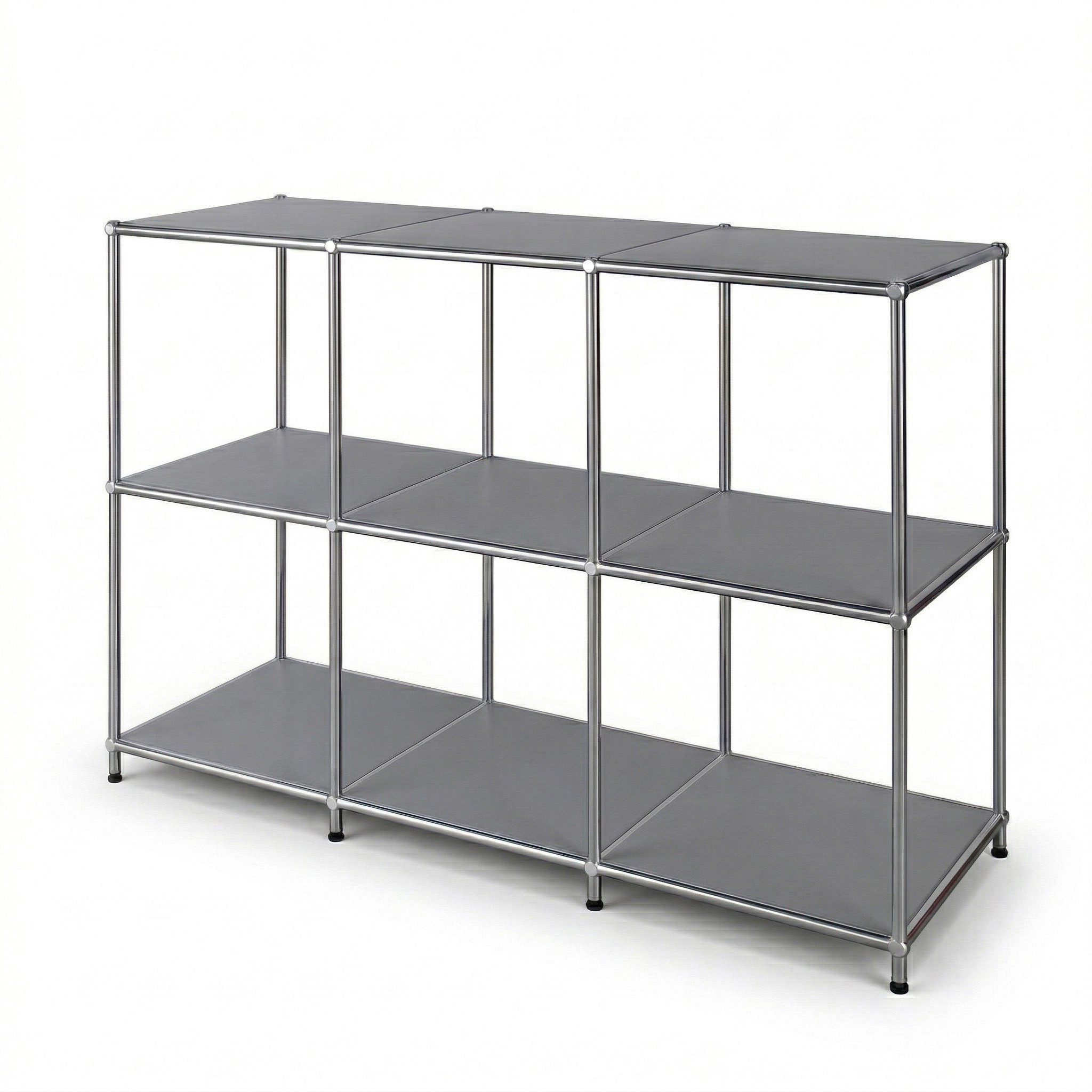 Floordirekt Sideboard Metall Concept Epure MK-018, Standregal Lowboard (Standregal Lowboard), verchromtes Metallgestell, 3 Ablagen, B116×T40×H82 cm