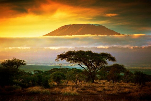 Papermoon Fototapete »Mount Kilimanjaro and Clouds«, glatt-Otto