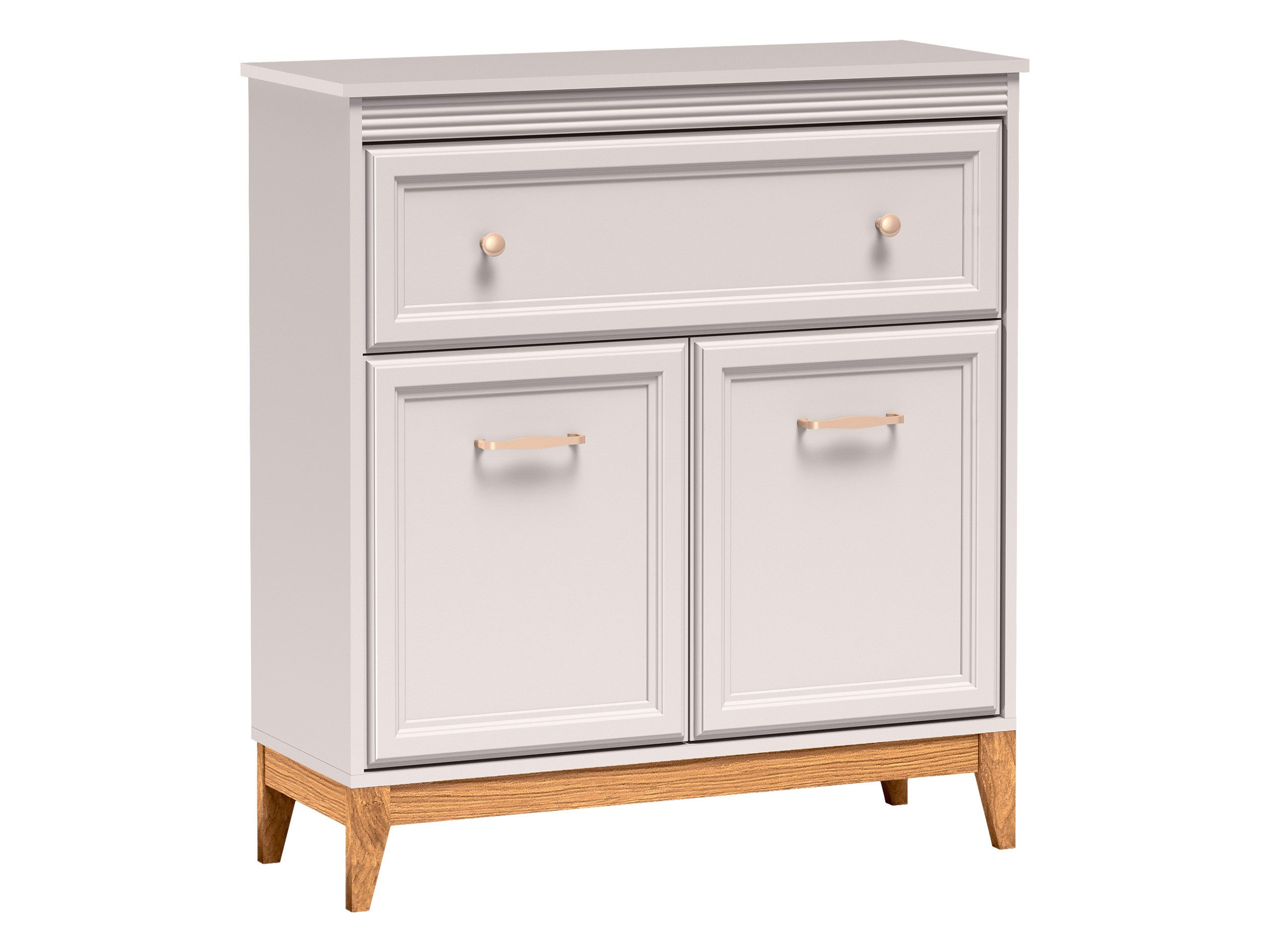 MIRJAN24 Kommode Windsor W-19 (mit zwei Drehtüren und Schublade), gedämpftem Schließsystem, 92x35x100 cm