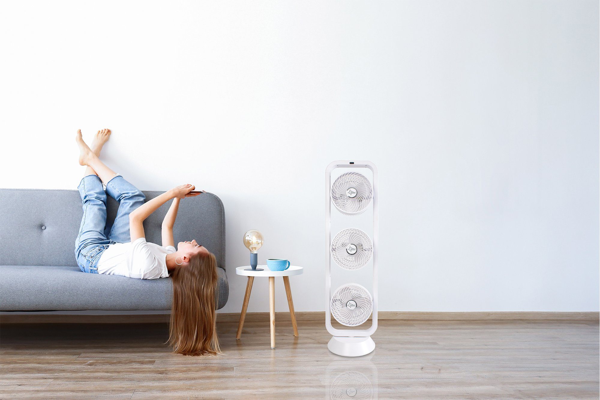 Turmventilator Watt Suntec Fan, Ventilator Wellness 9500 105 CoolBreeze TV+, inkl. Soft-Touch-Bedienung, Tri-Vario Fernbedienung,
