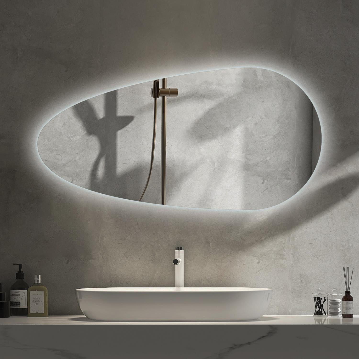 Modern Wandspiegel LED 6500K) Tulup Beleuchtung mit Badspiegel Spiegel (Kaltweiß