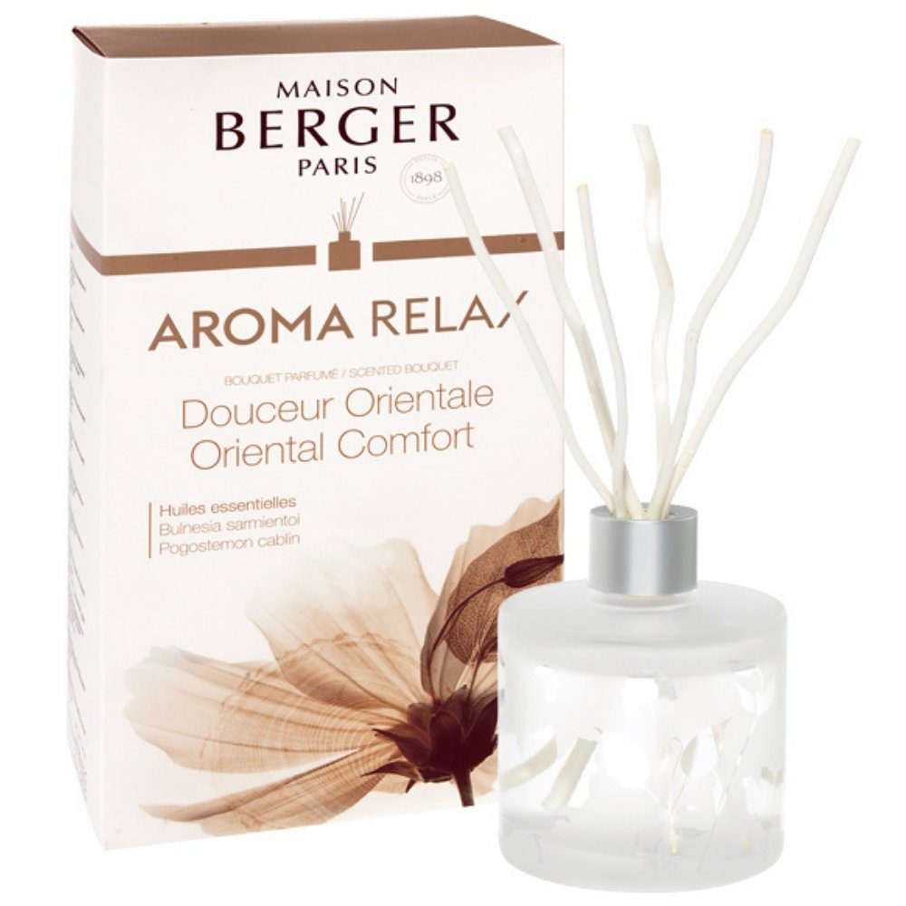 MAISON BERGER PARIS Diffuser Aroma Relax Stäbchenduft inkl. 180 ml Duft Orientalische Sanftheit mit Duftstäbchen, Die ätherischer Öle fördern die Entspannung und das Wohlbefinden