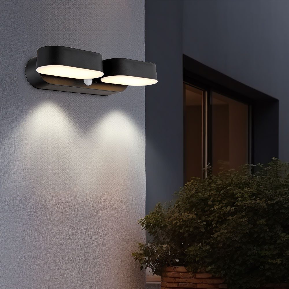 GLOBO LIGHTING LED Gartenstrahler, LED-Leuchtmittel fest verbaut, Warmweiß, LED Solarleuchte Gartenleuchte Außenlampe Erdspitz Wandmontage Sensor