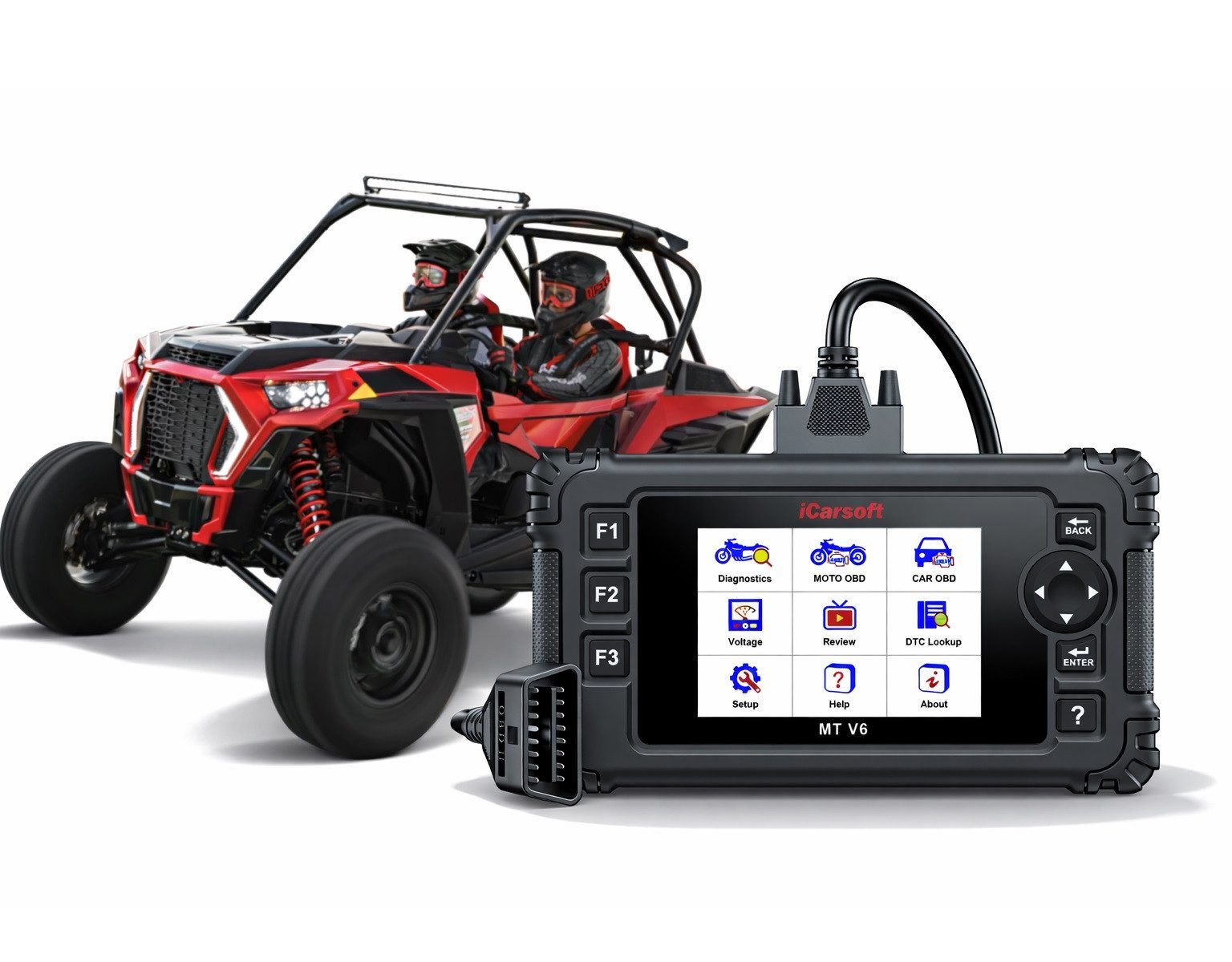 iCarsoft OBD2-Diagnosegerät MT V6 für POLARIS ATVs OBD Scanner +Adapter +Updates
