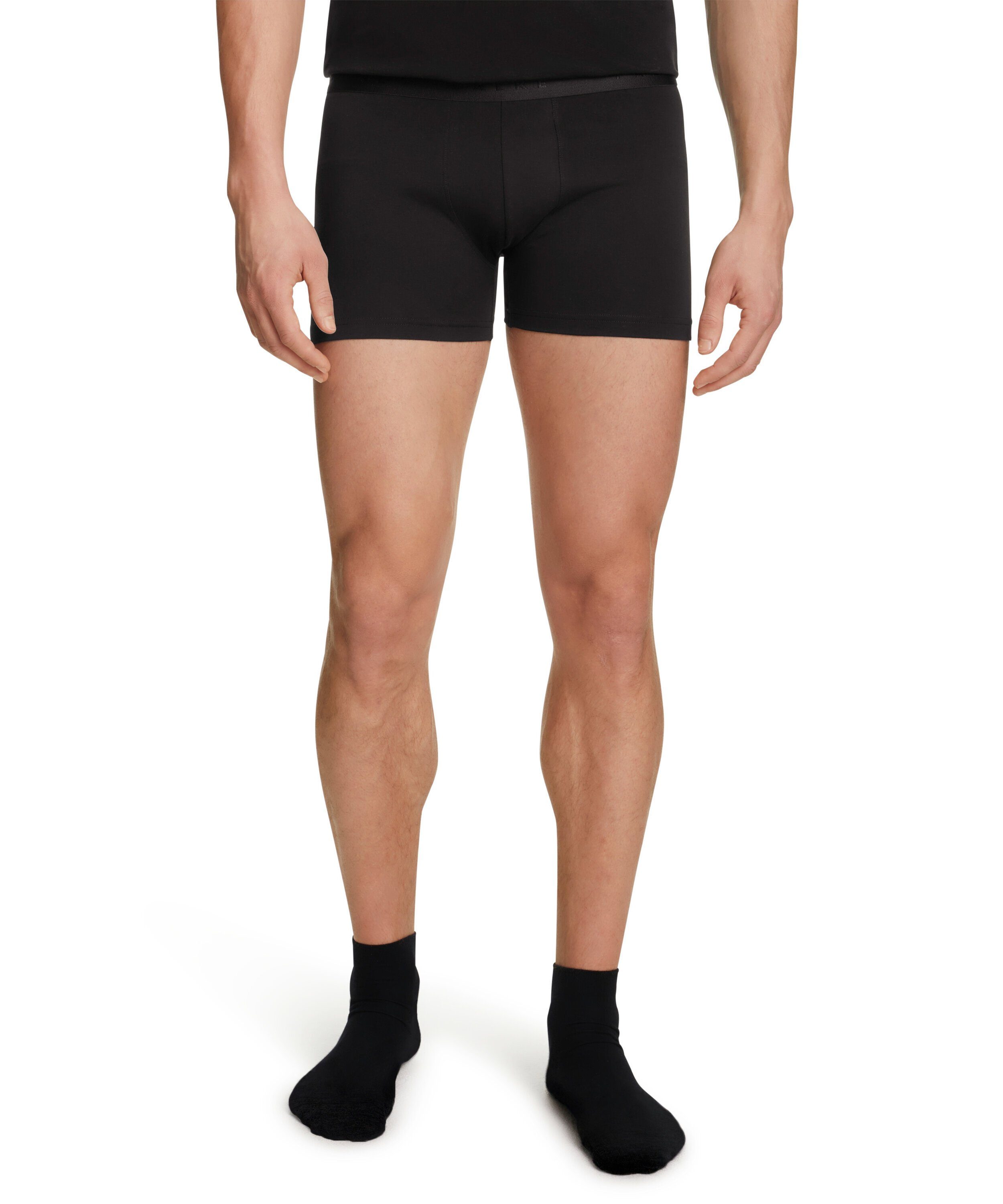 FALKE Boxershorts 2-Pack (2-St) Elasthan (3000) black mit Softe Baumwolle