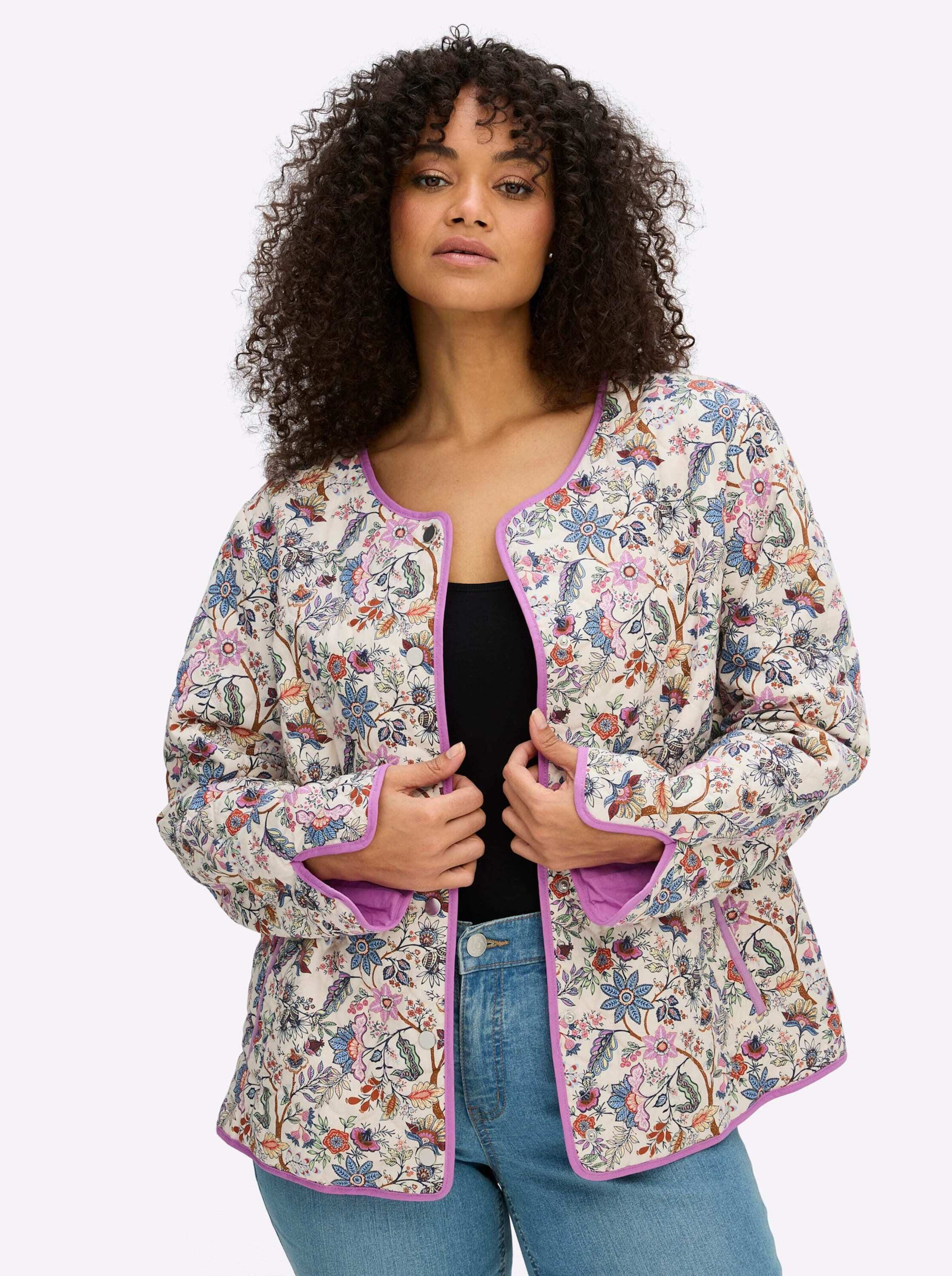 Sheego Blusenblazer Steppblazer Langarm günstig online kaufen