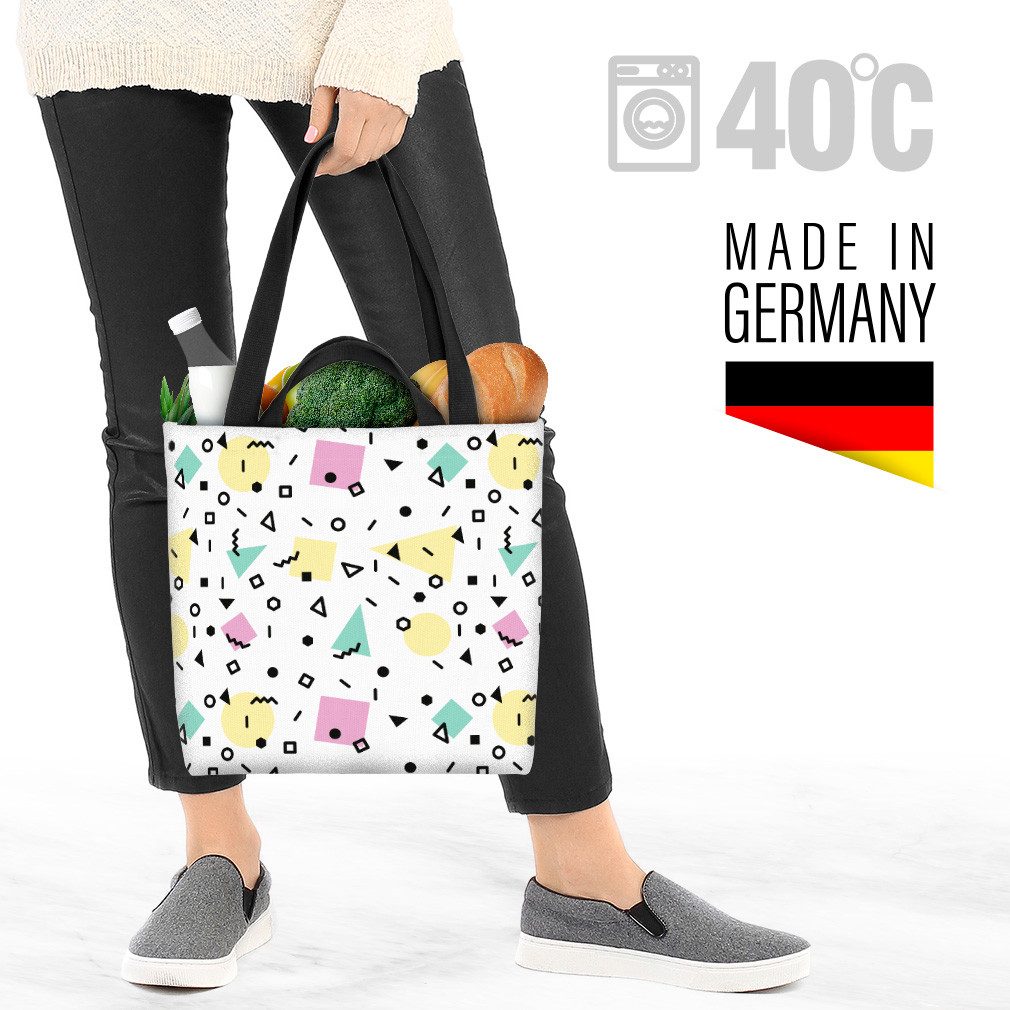 VOID Henkeltasche (1-tlg), Retro Vintage Muster 80s 90s rosa Retro Vintager 80er 70er Küche Wohn