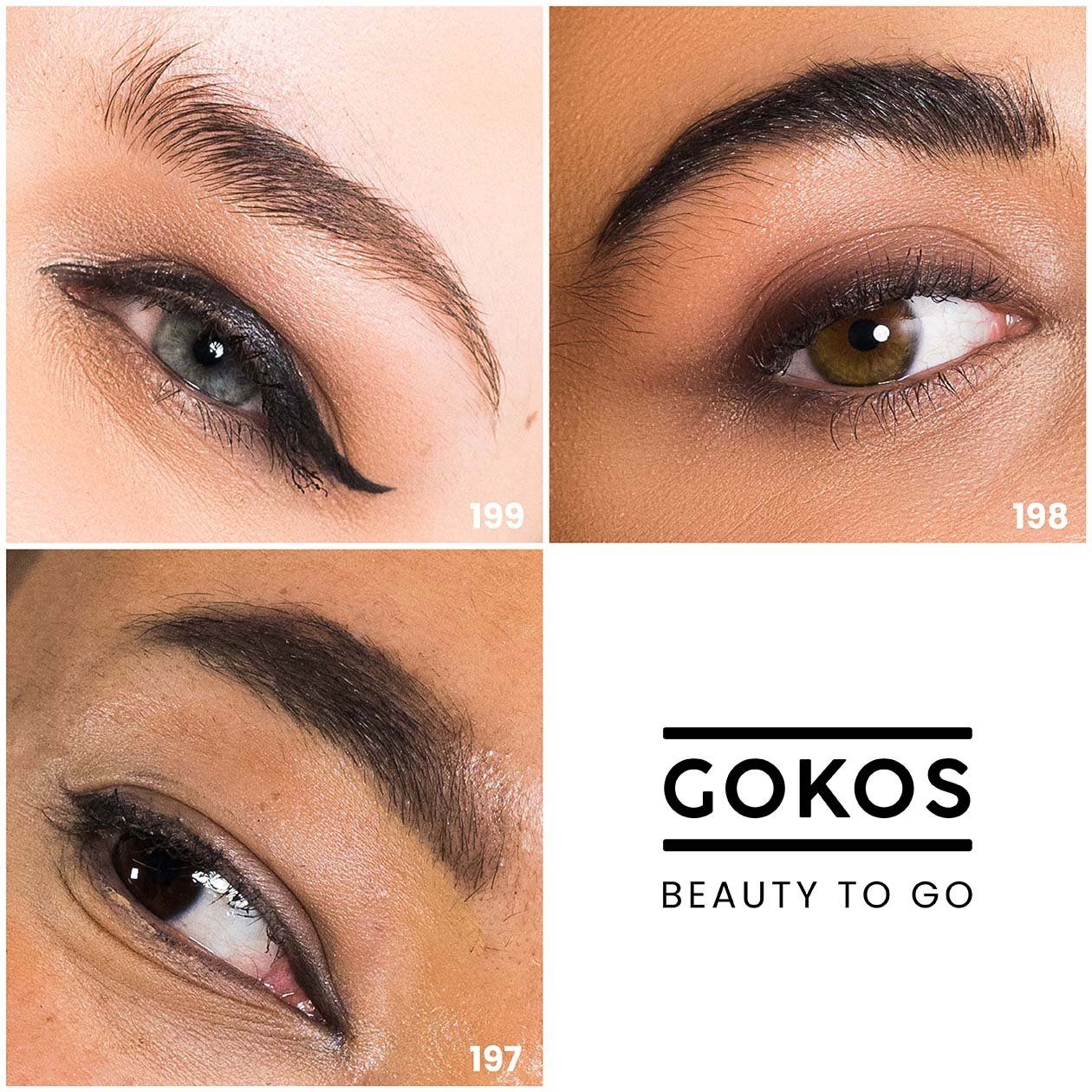 Gokos Augenbrauen-Kosmetika GOKOS BrowDuo medium 198 mit mittlerer - Ein farblich Brow-Liner. natürlicher, passendem Braunton