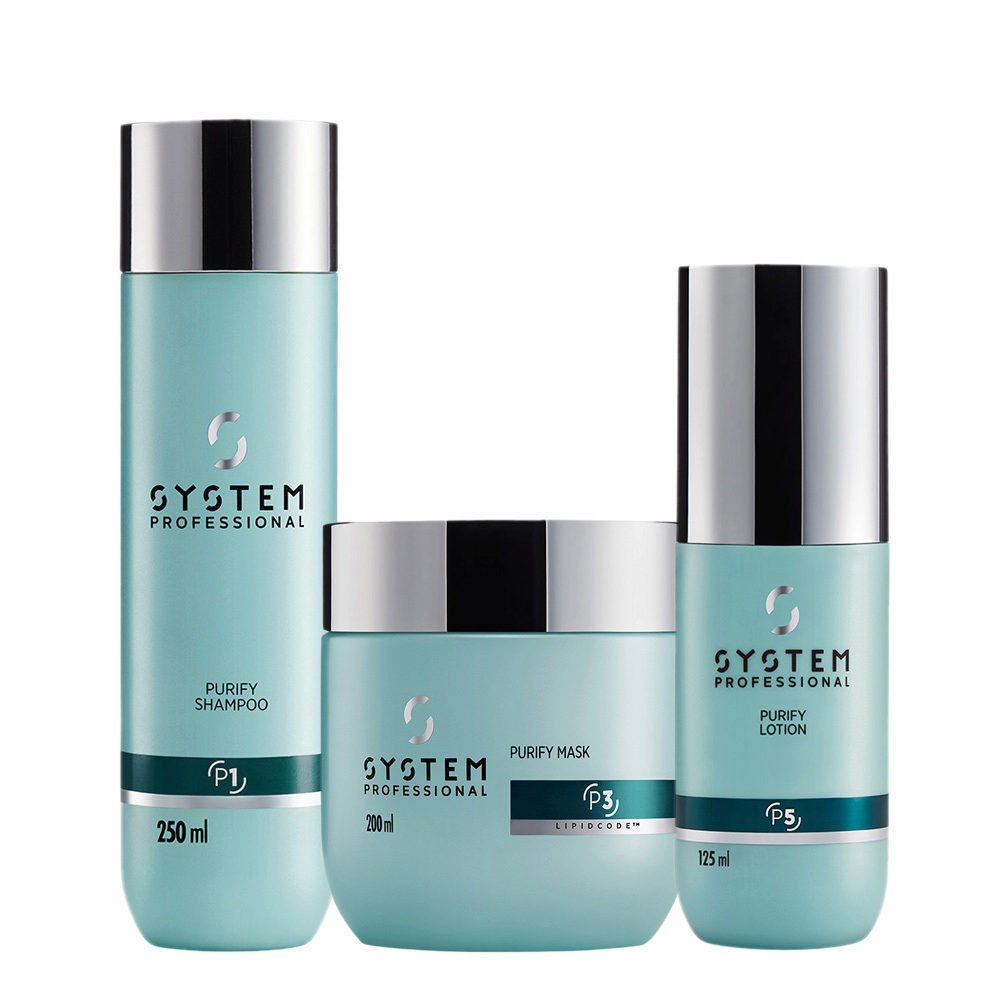System Professional Haarpflege-Set System Professional Purify Set Shampoo 250 ml Maske 200 ml Lotion 125, 3-tlg., Purify Set, reichhaltig