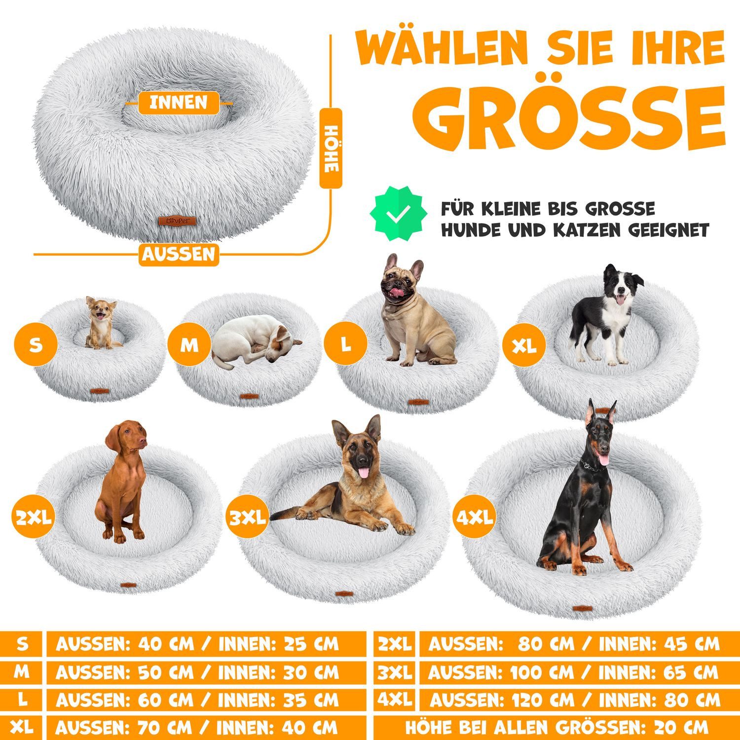 Lovpet Tierbett, Hundebett Hundekissen Katzenbett Bagel, günstig online kaufen