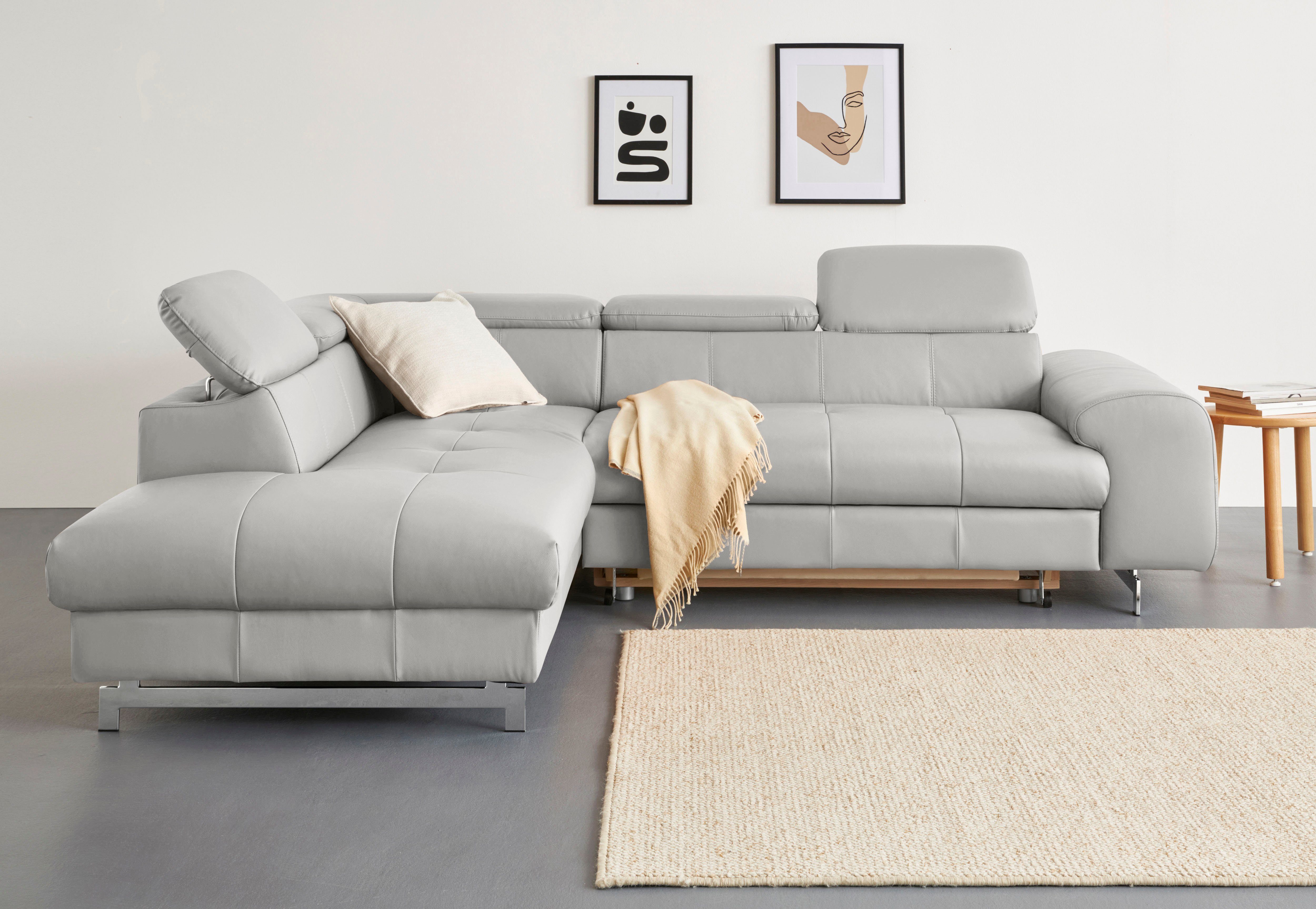 COTTA Ecksofa Chef L-Form, mit Kopfteilverstellung, günstig online kaufen
