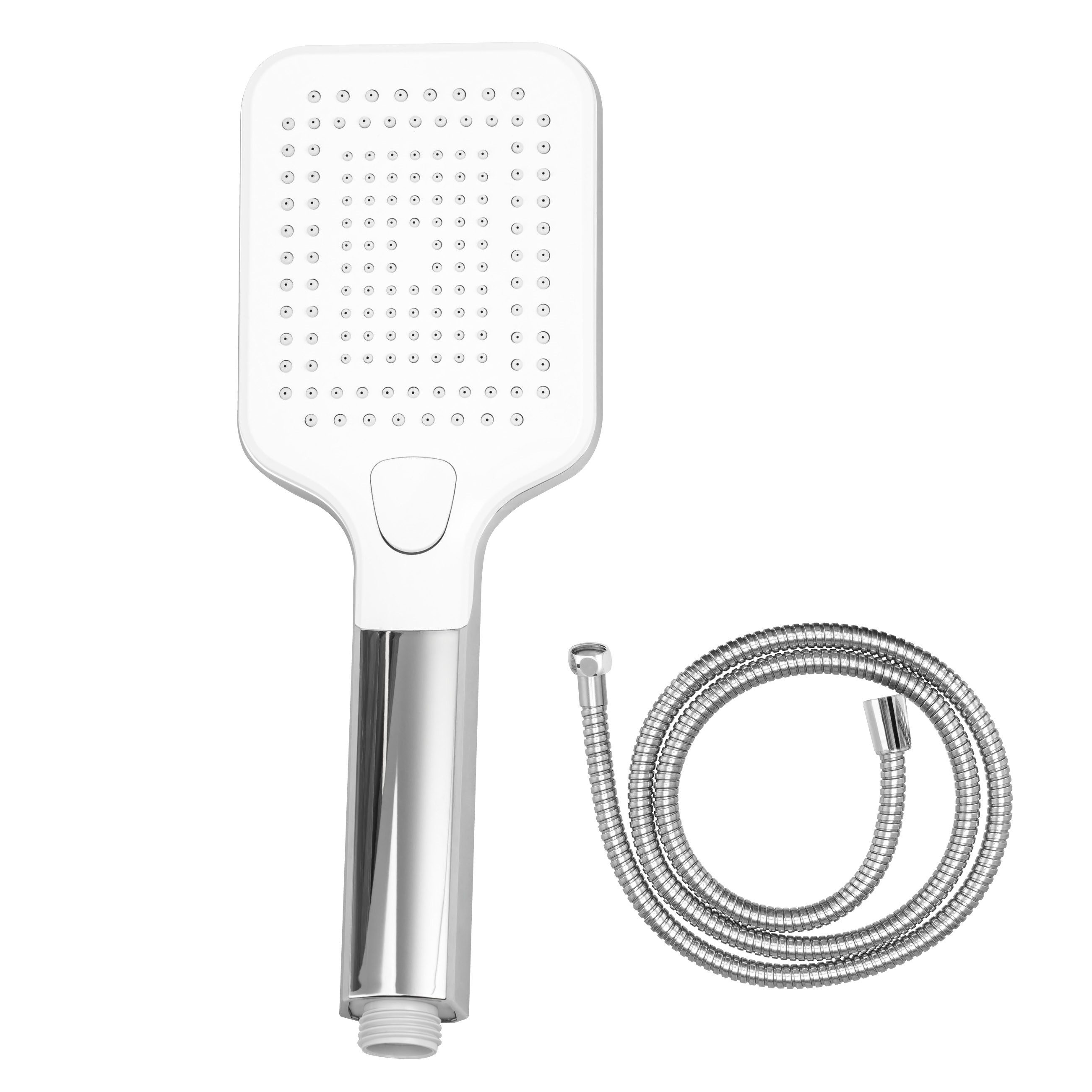 eluno Handbrause eckig, inkl. Edelstahl Brauseschlauch 1,5m, (2-tlg., Handbrause, Schlauch)