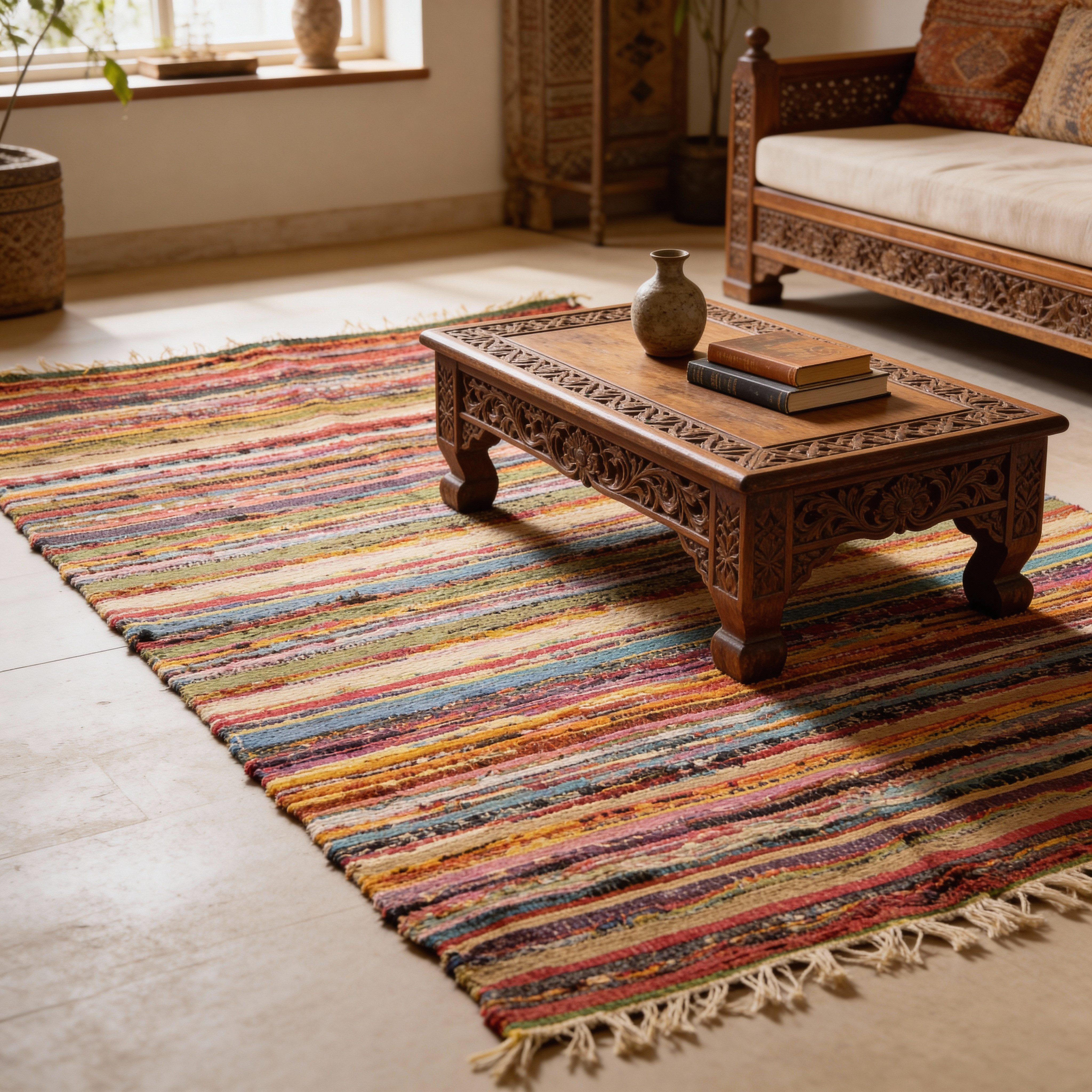 Guru-Shop Teppich Leichter Flickenteppich, Flickendecke 100*160.., Höhe: 100 mm