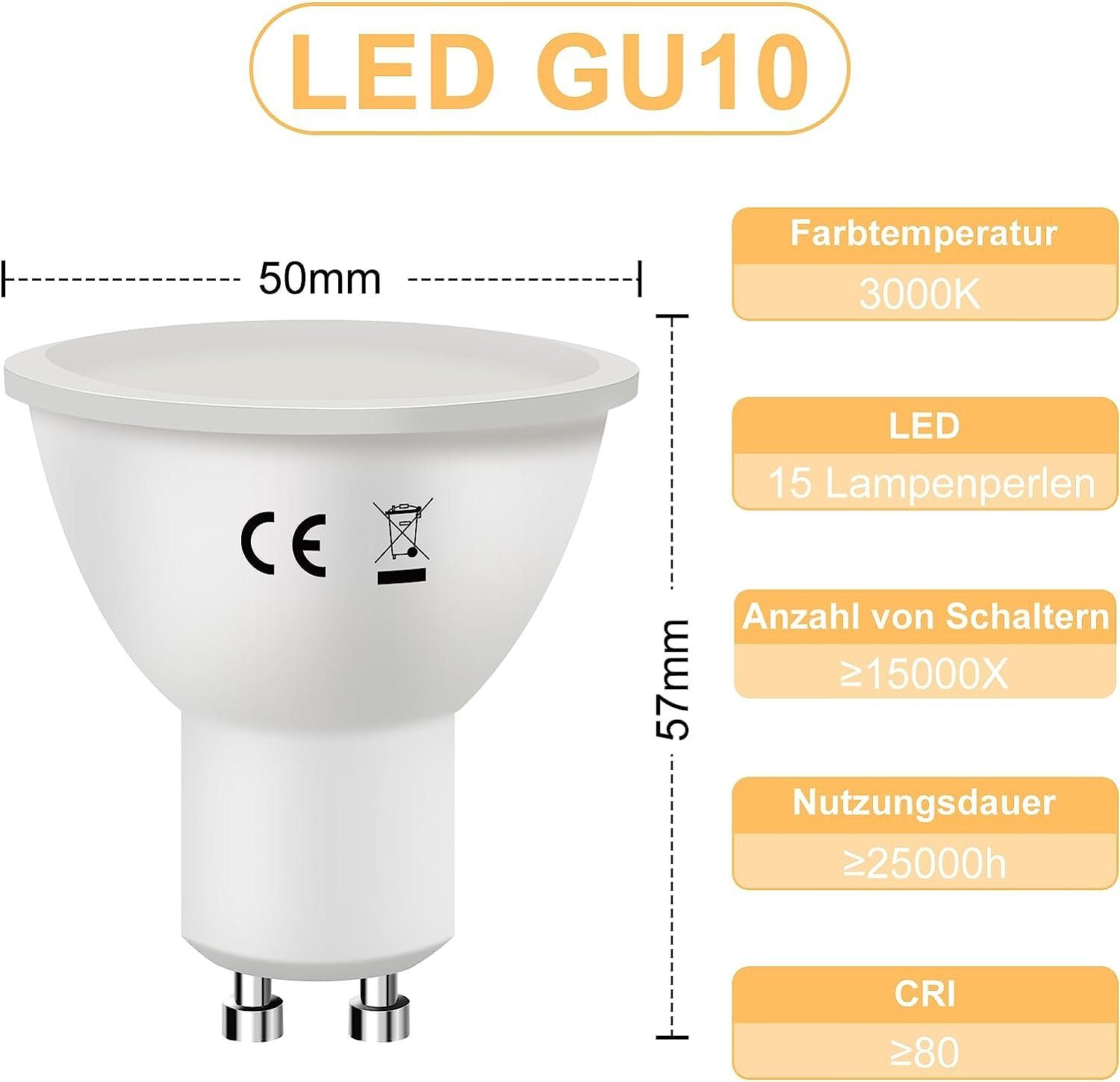Zmh Bombilla Led 6W LáMpara De Bajo Consumo ÁNgulo De Haz 110° Foco Reflector Bola