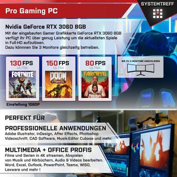 SYSTEMTREFF Basic Gaming-PC (Intel Core i5 12400F, GeForce RTX 3060, 16 GB RAM, 512 GB SSD, Luftkühlung, Windows 11, WLAN)