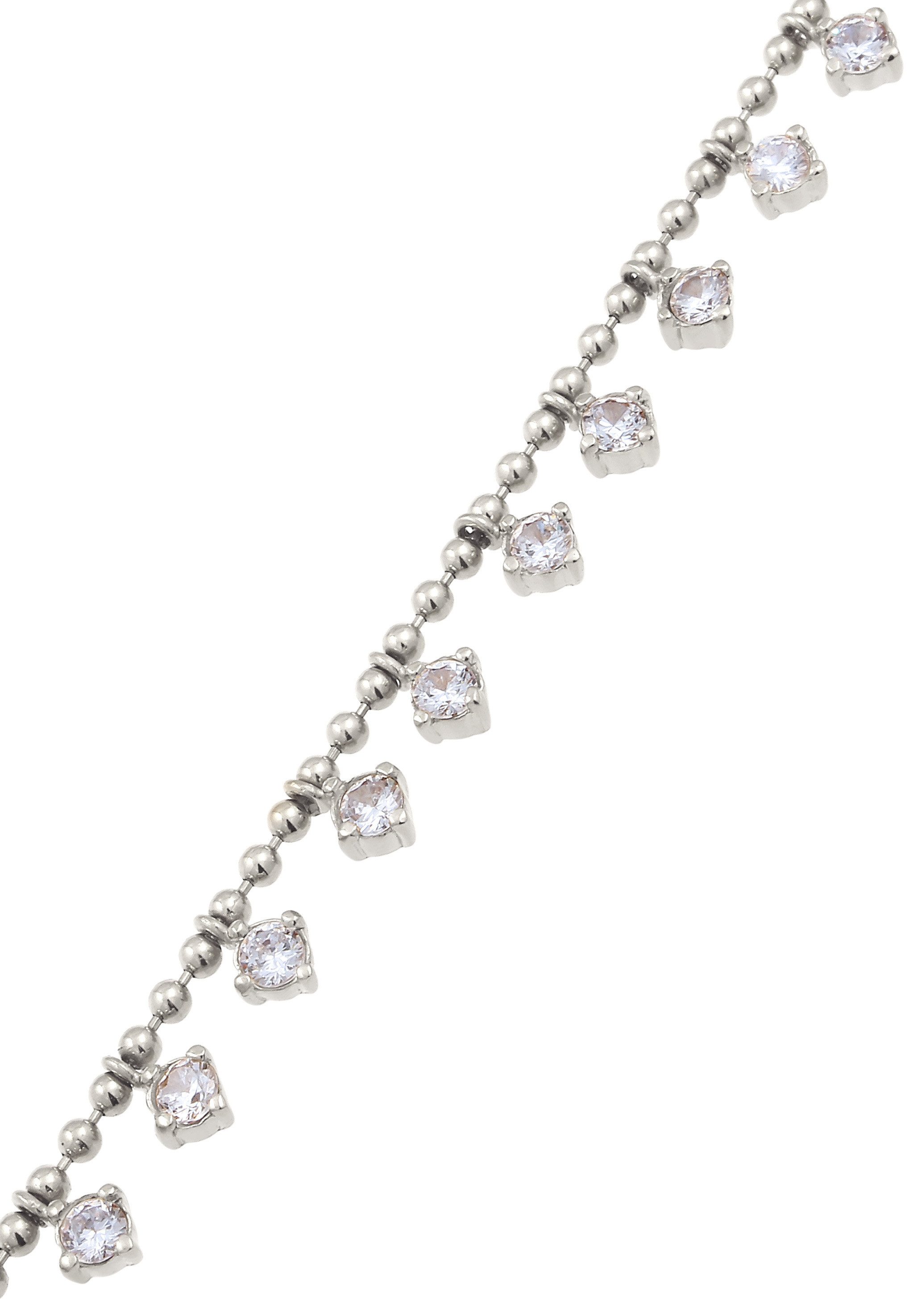 Elli Premium Kette mit Anhänger Kugelkette mit Zirkonia Weiß 925 Sterling Silber