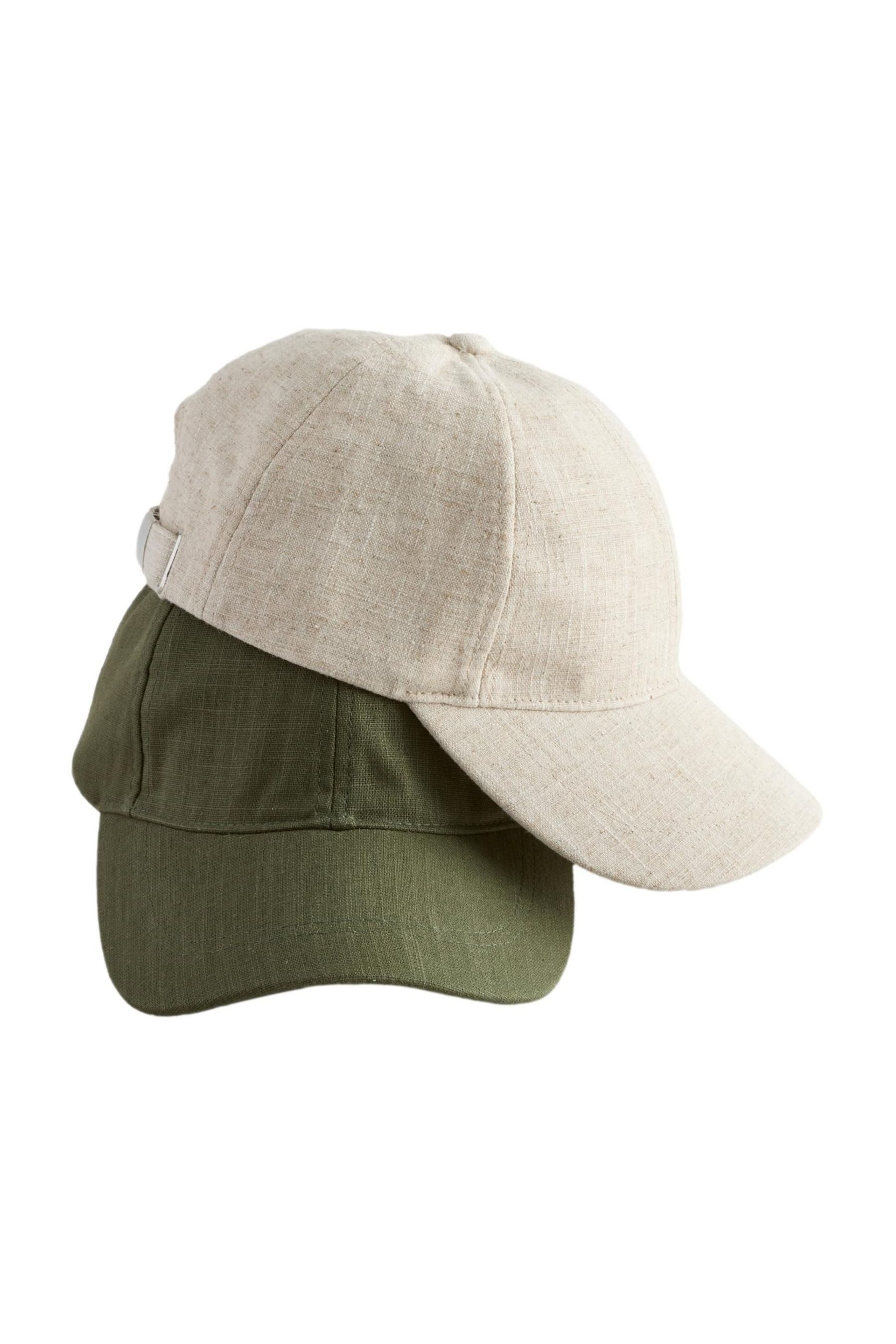 Baseball Cap Caps aus Leinen, 2er-Pack