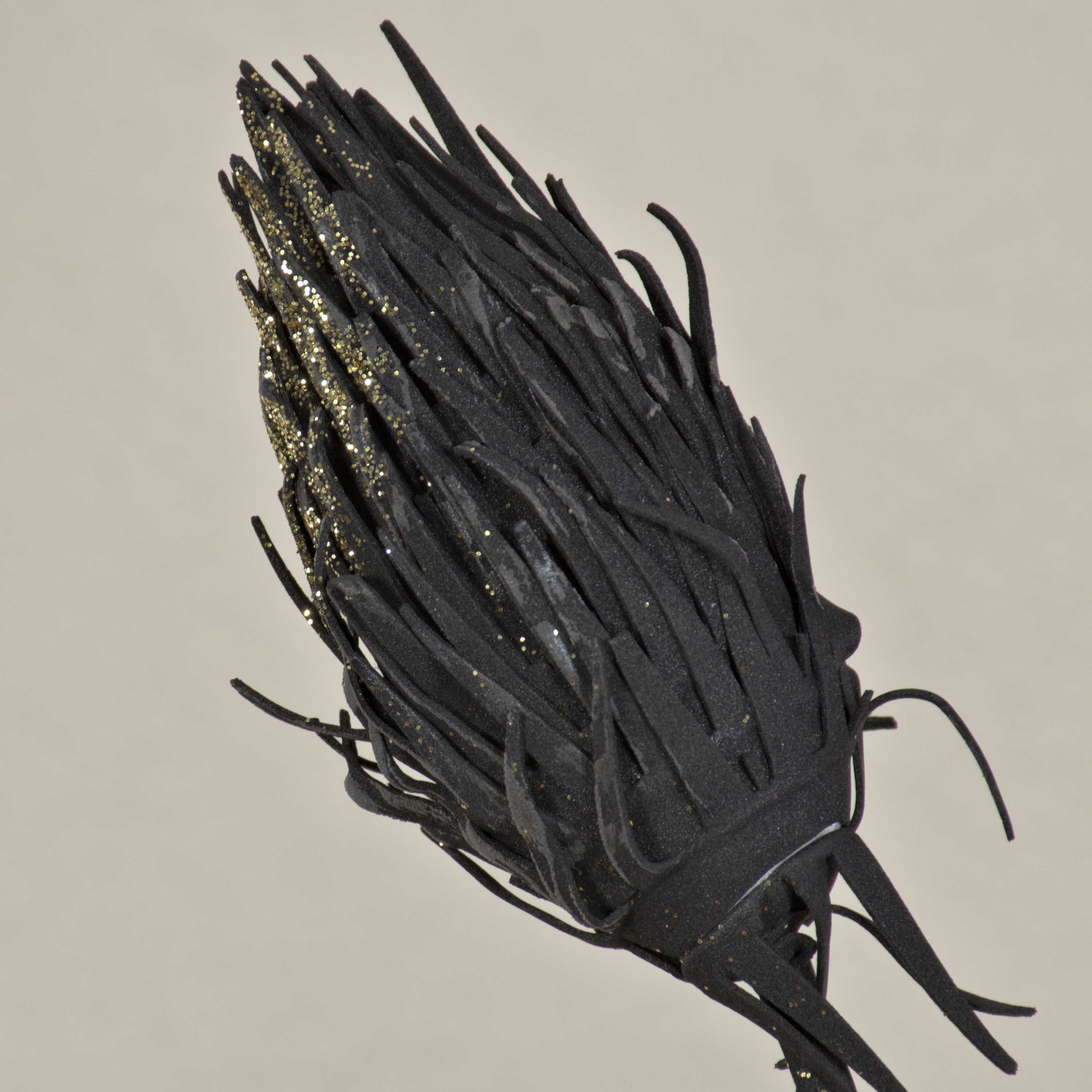 Kunstzweig Kunstblumen Zweig Edeldistel Misael mit Glitzer, schwarz, 120cm Distel (Mannstreu), artplants, Höhe 100.0 cm